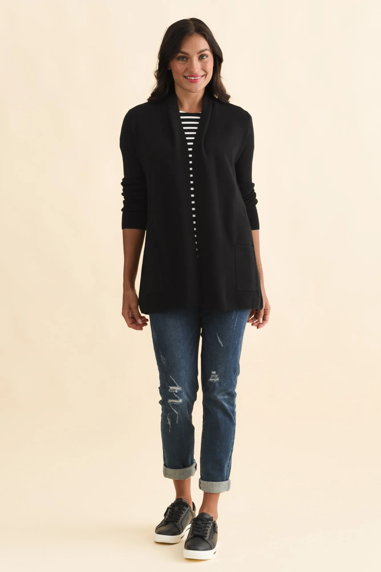 Abbott Black Knit Pocket Cardigan - Image 2