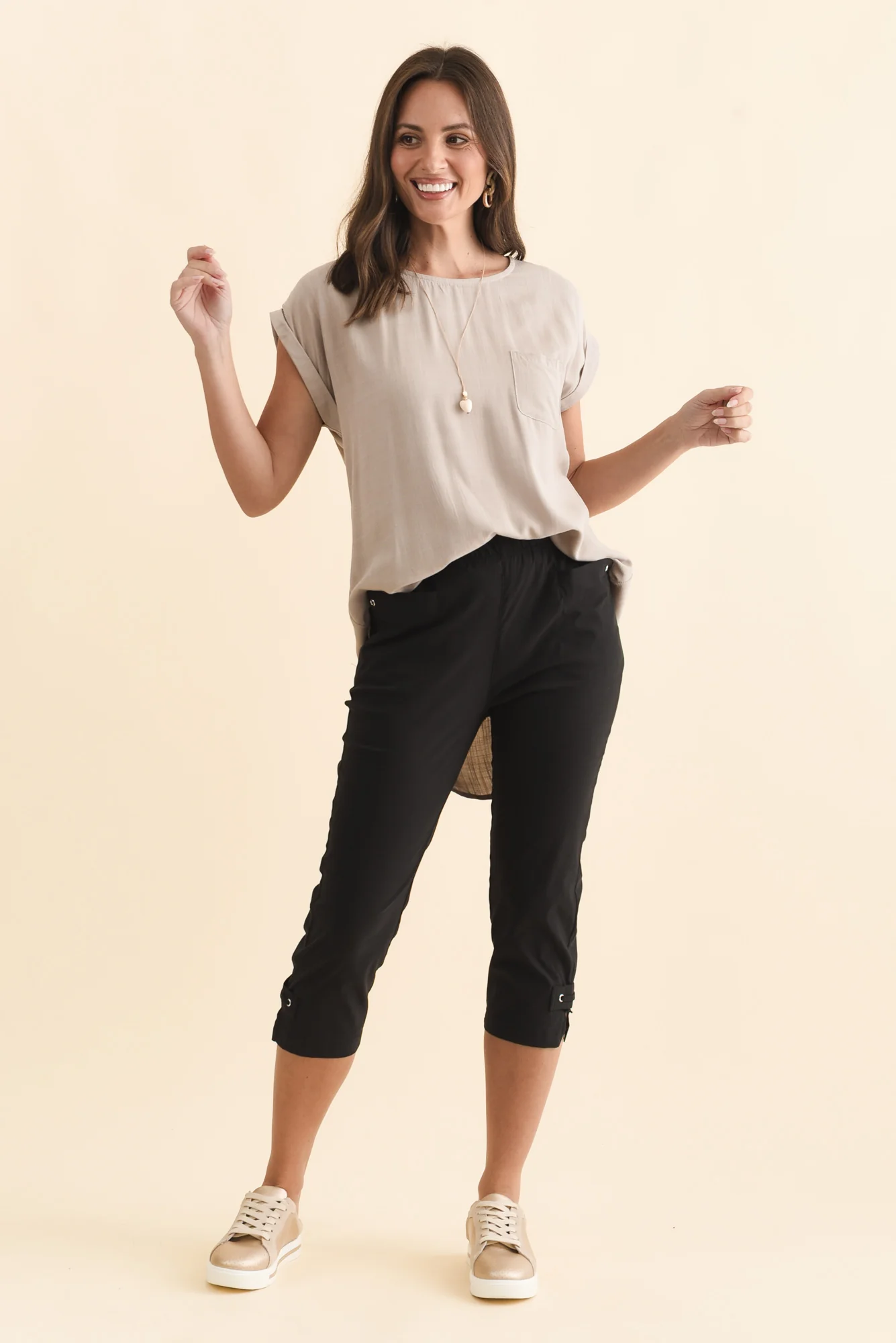 Air-Lite Black Stretch Capri Pants - Image 7