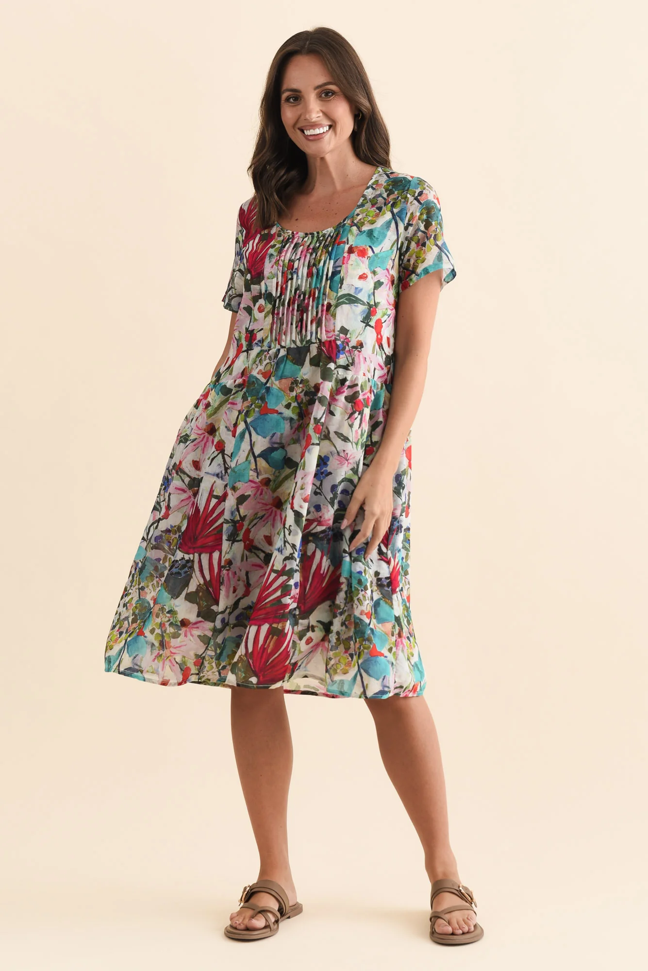 Alysse Pink Garden Pocket Dress - Image 6