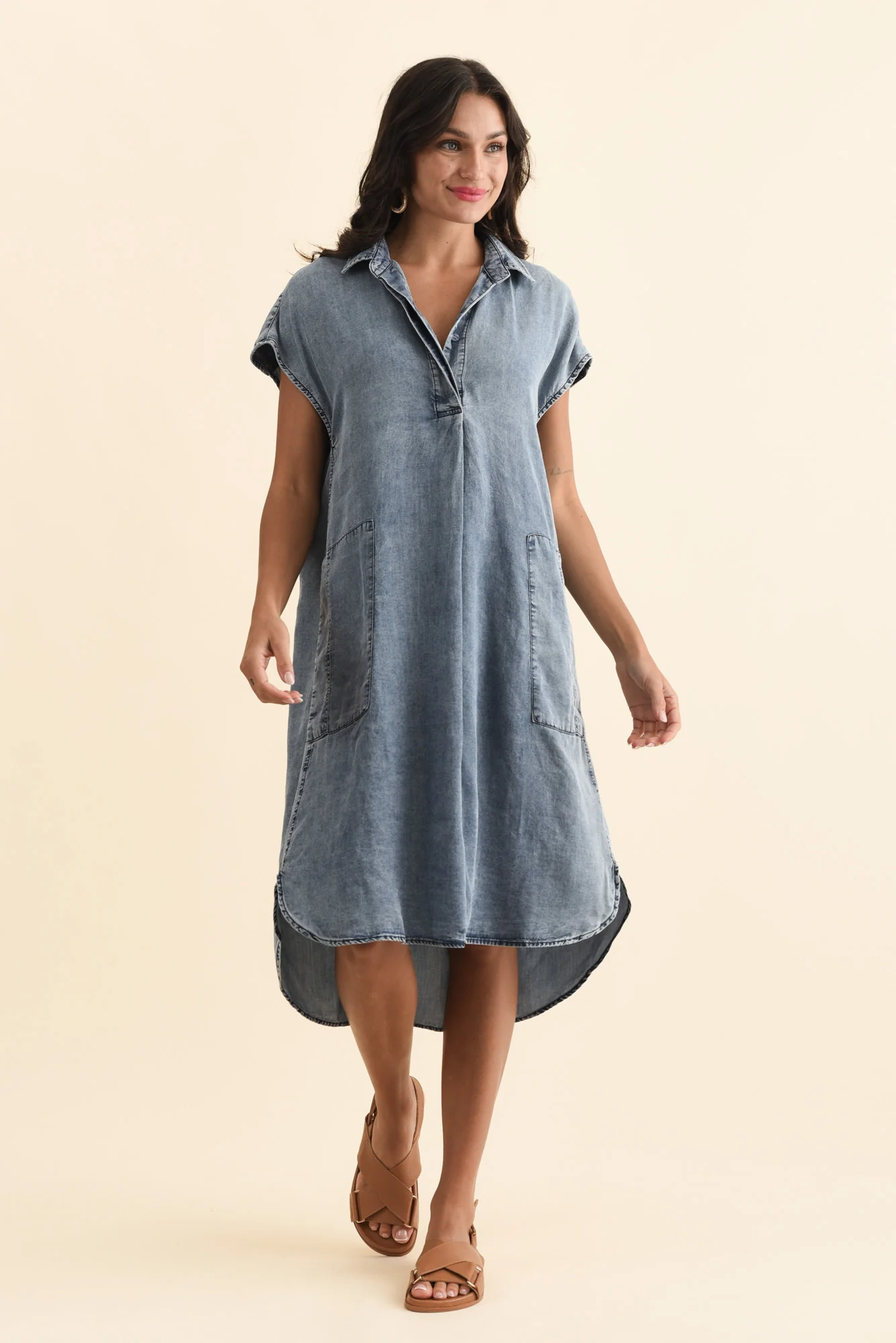 Amity Blue Denim Pocket Dress - Image 3