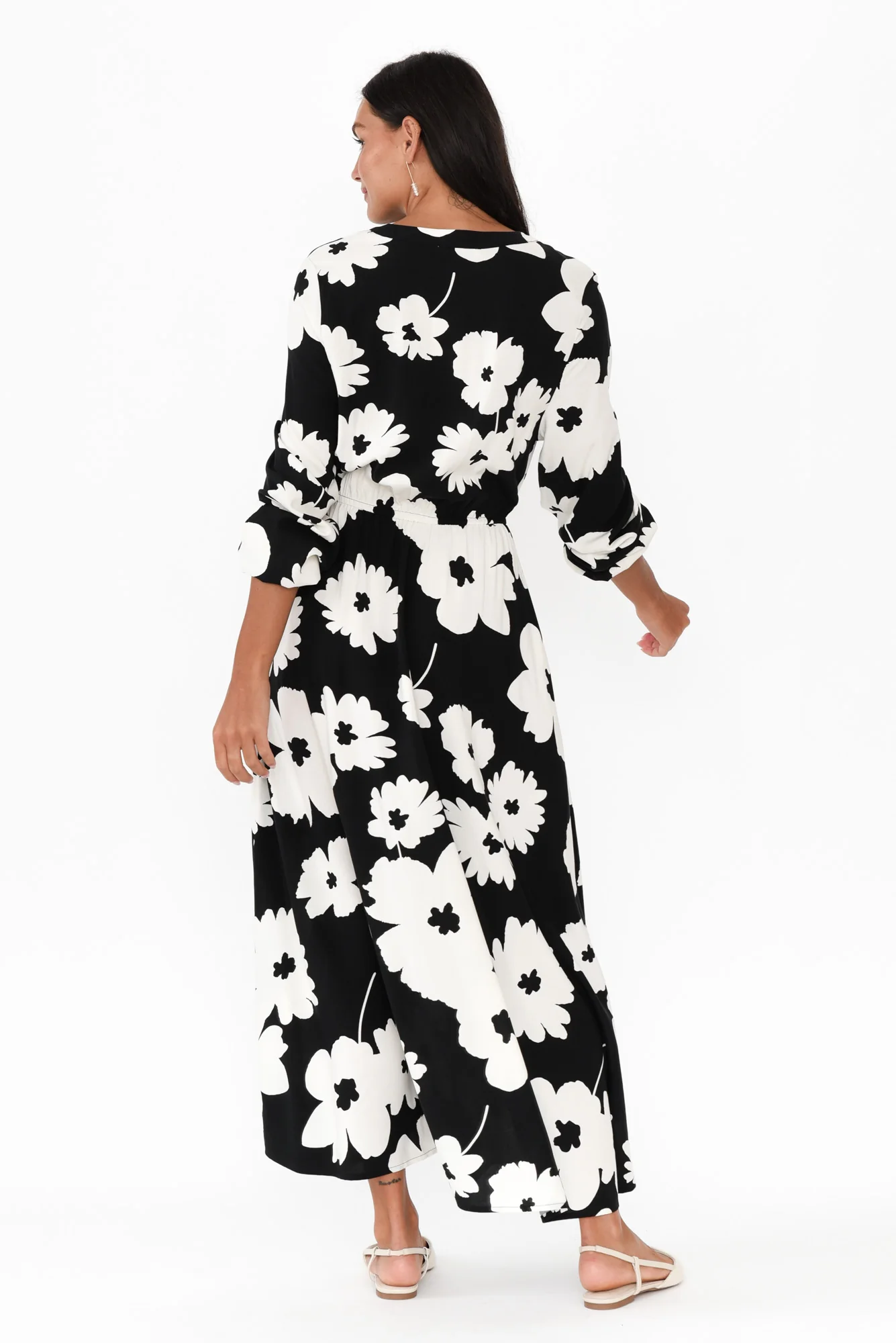Aries Black Floral Tie Dress - Image 5