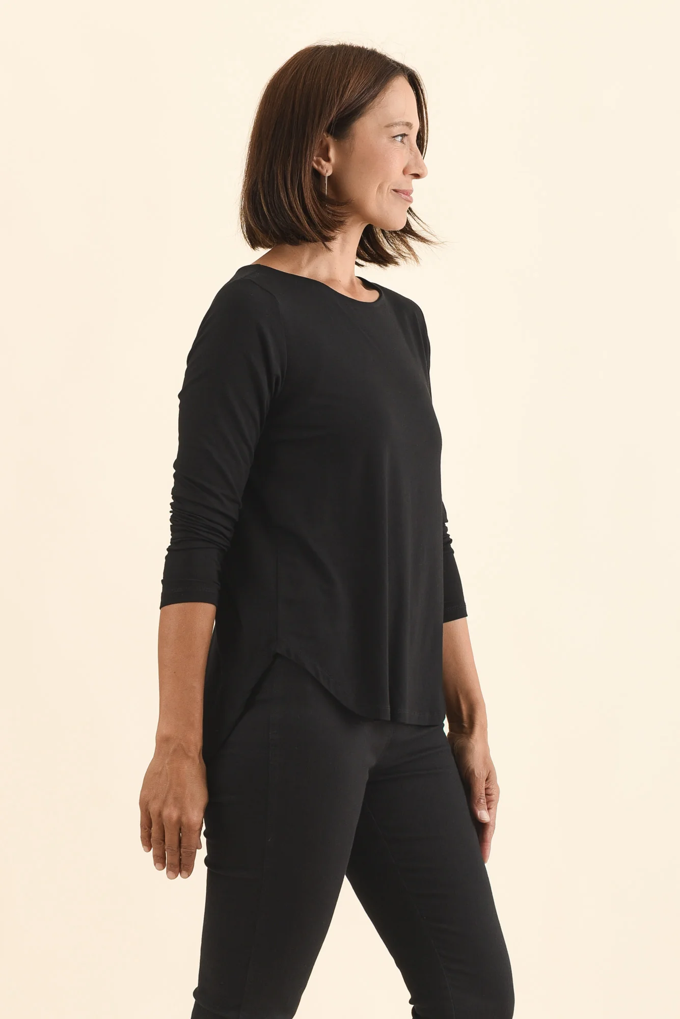 Adele Black Long Sleeve Bamboo Tee - Image 4