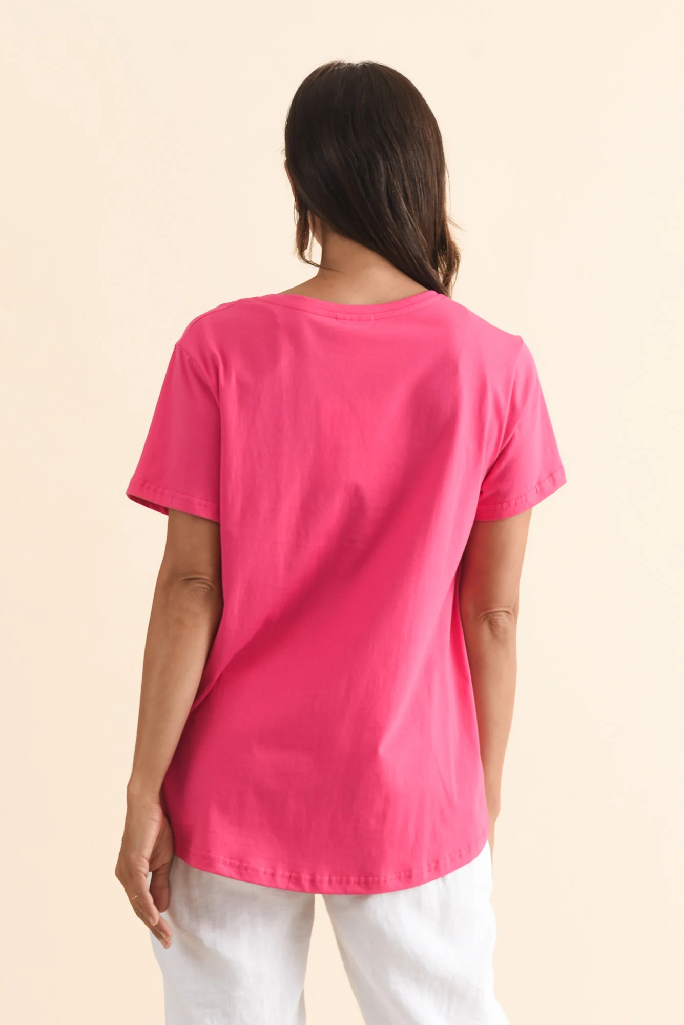 Beau Hot Pink Cotton Tee - Image 4