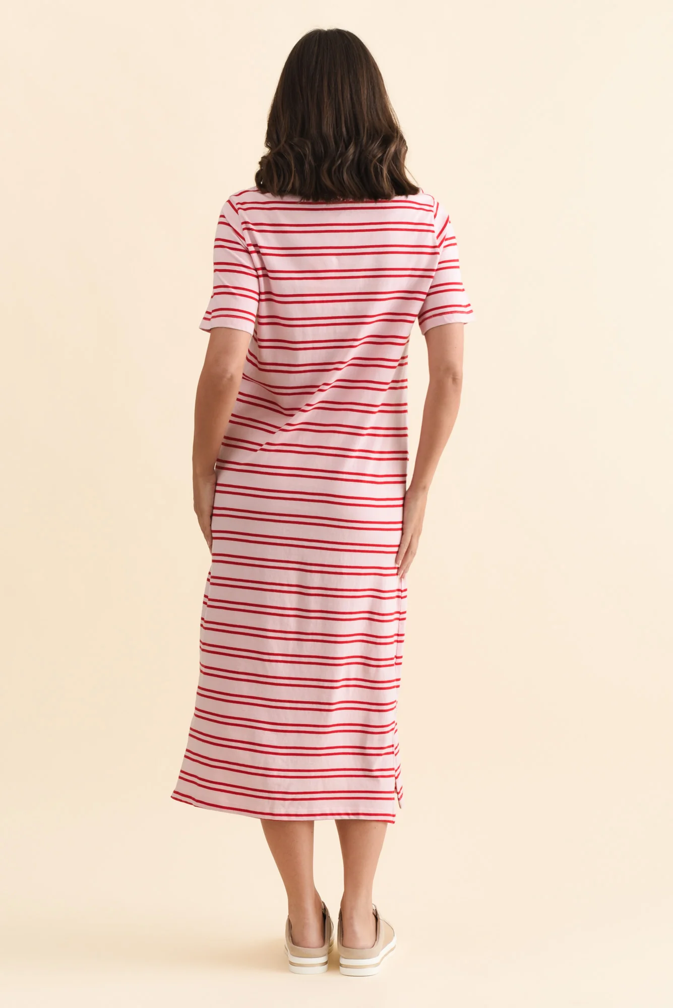 Bon Bon Red Stripe Tee Dress - Image 4