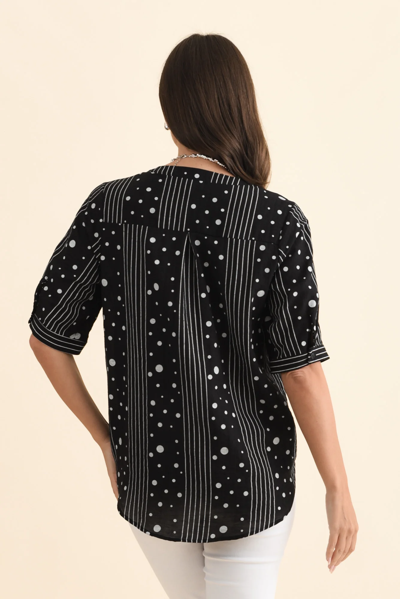 Breigh Black Geo V Neck Top - Image 4