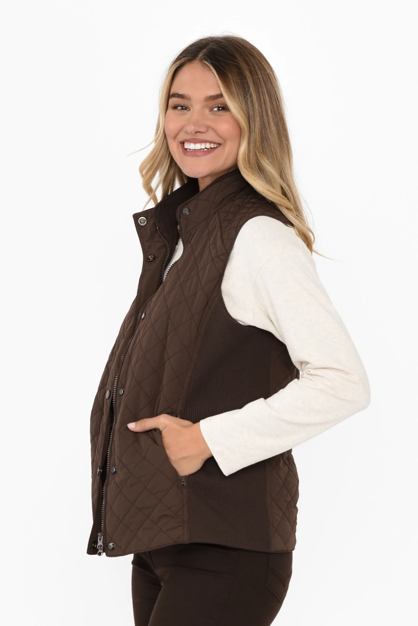 Brighton Chocolate Puffer Vest - Image 3