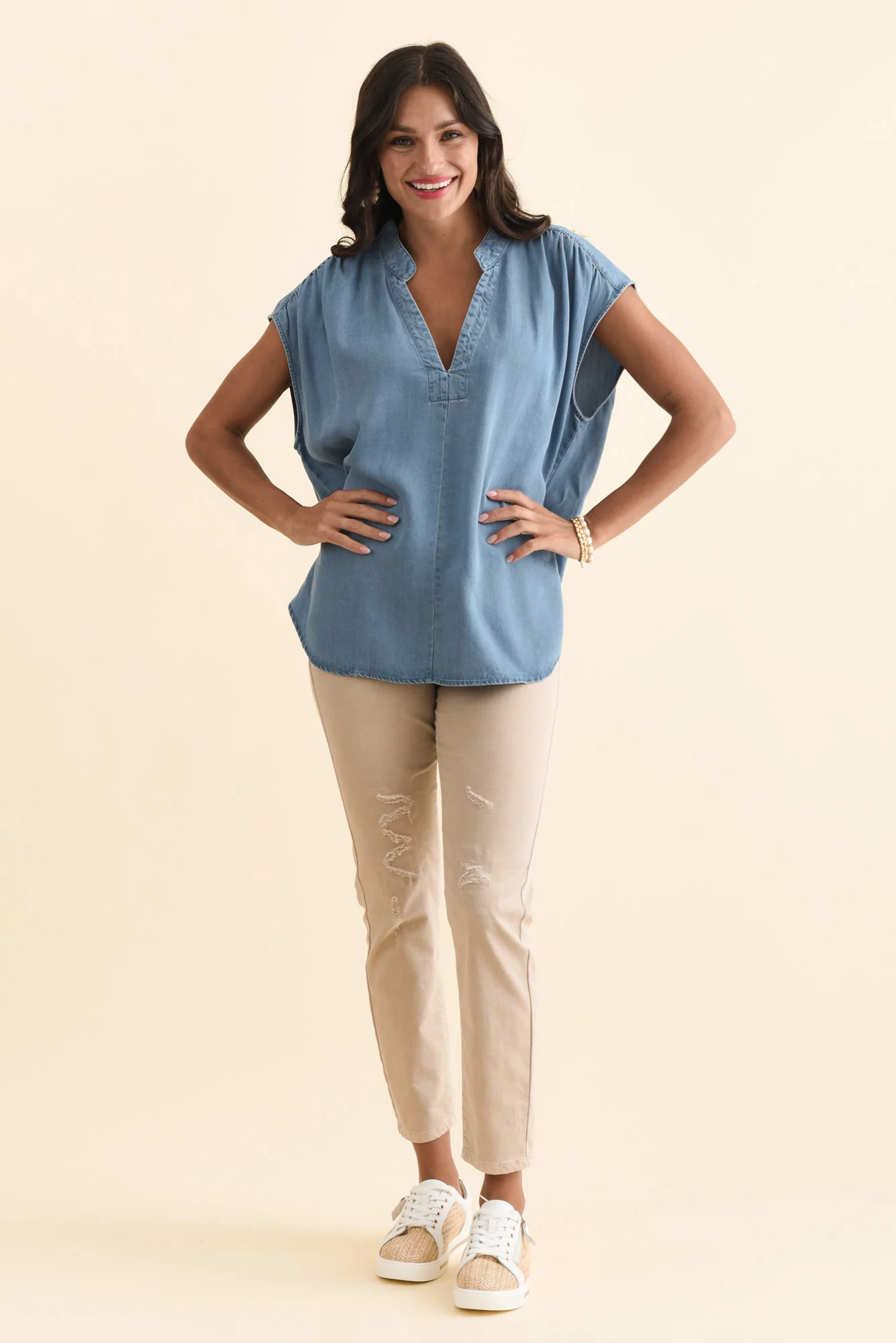 Burwood Blue Tencel Top - Image 6