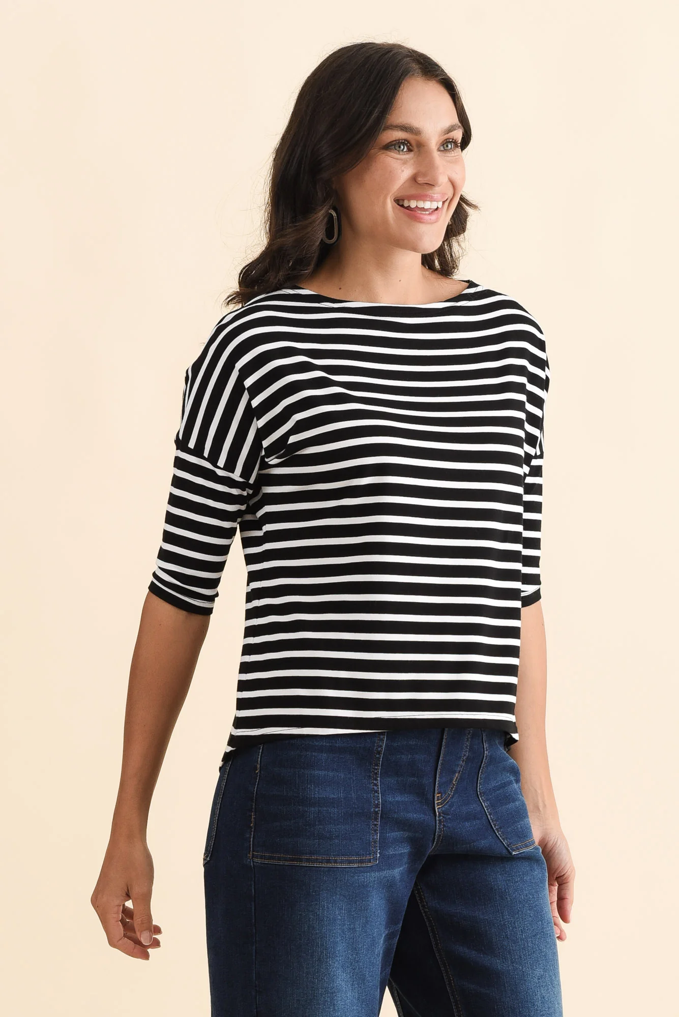 Camila Black Stripe Bamboo Top - Image 3