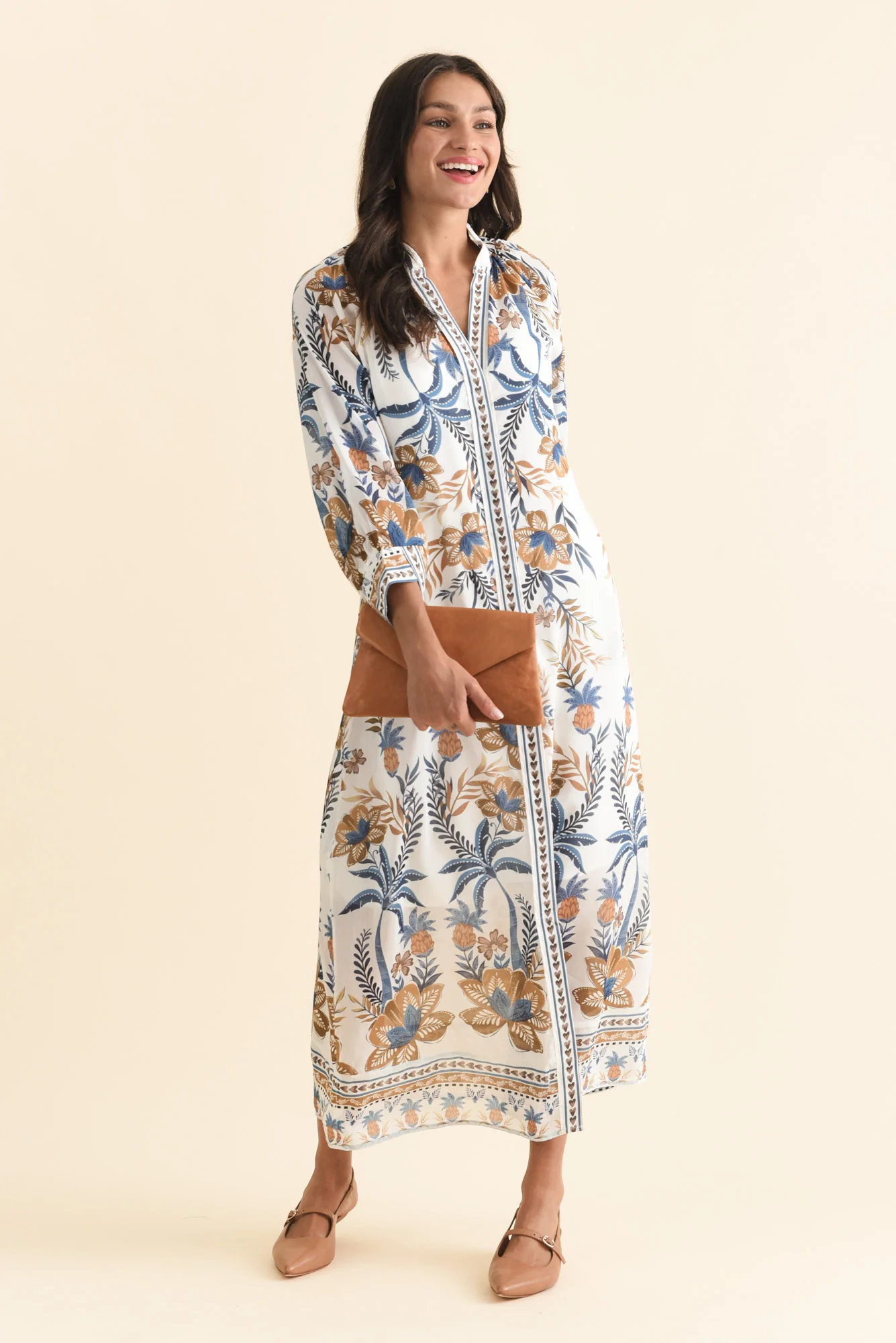 Carmen Golden Medina Cotton Silk Dress - Image 2