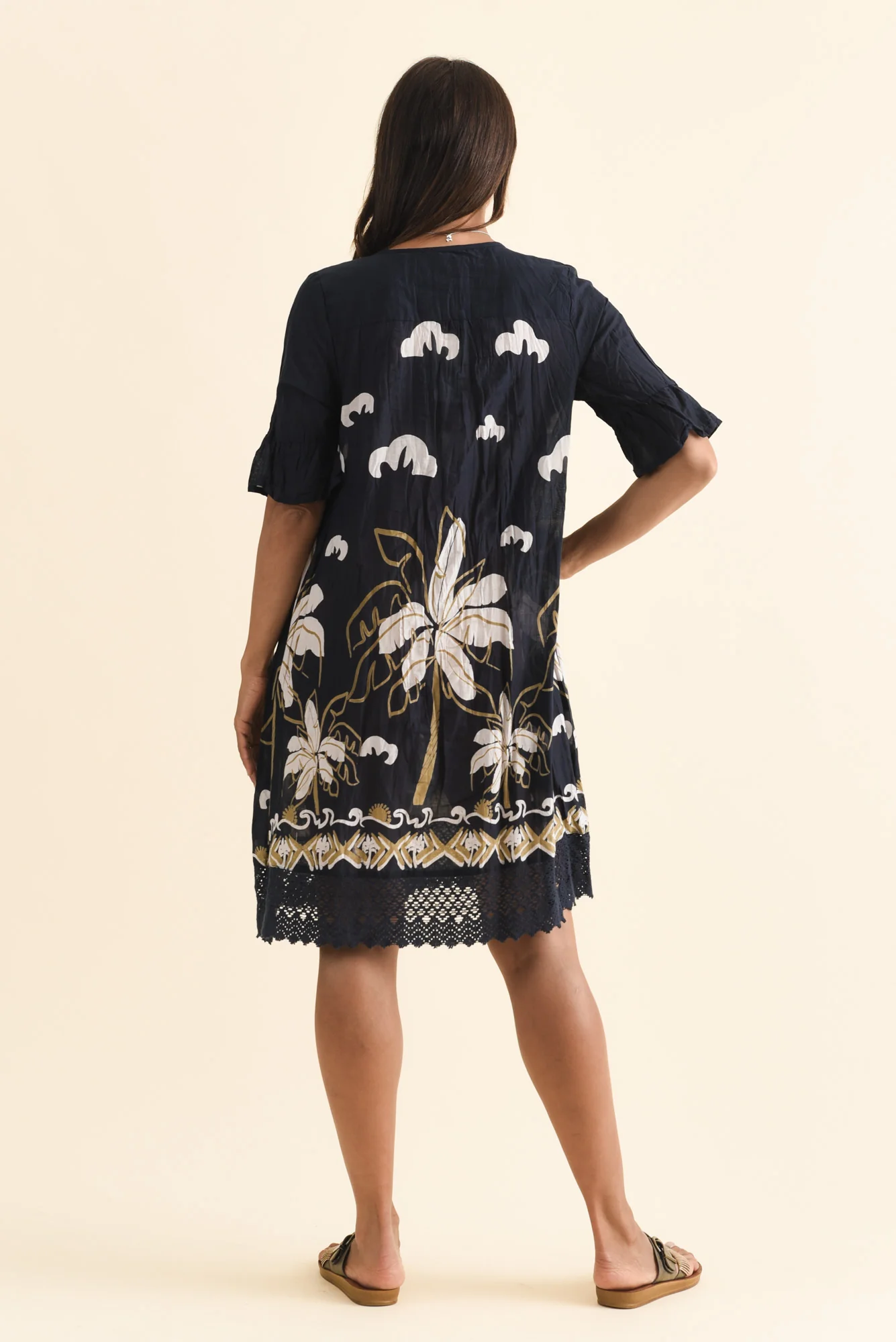 Cayman Navy Seaside Cotton Tunic Dress - Image 4