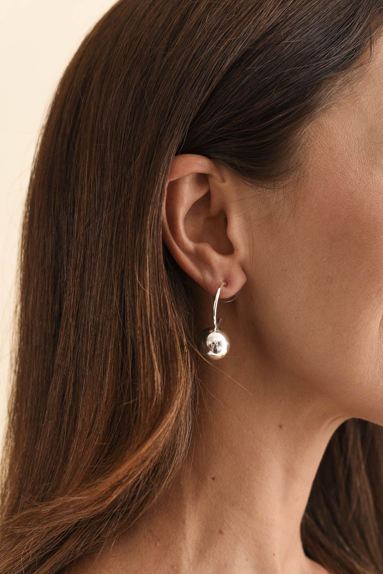 Chelsea Silver Ball Drop Earrings - Image 2