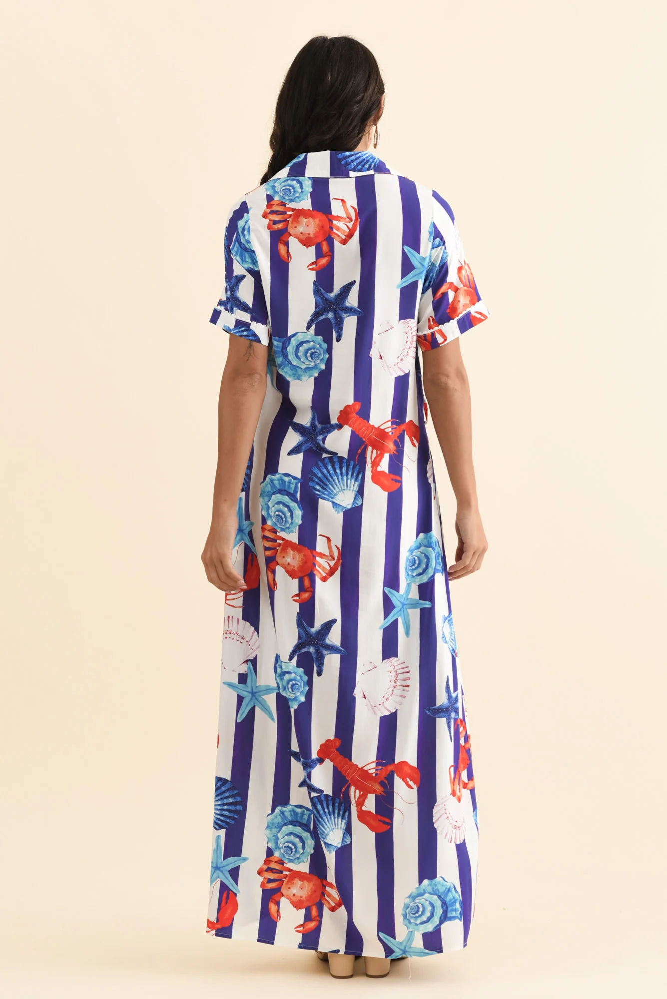 Corine Blue Beach Tie Dress - Image 4