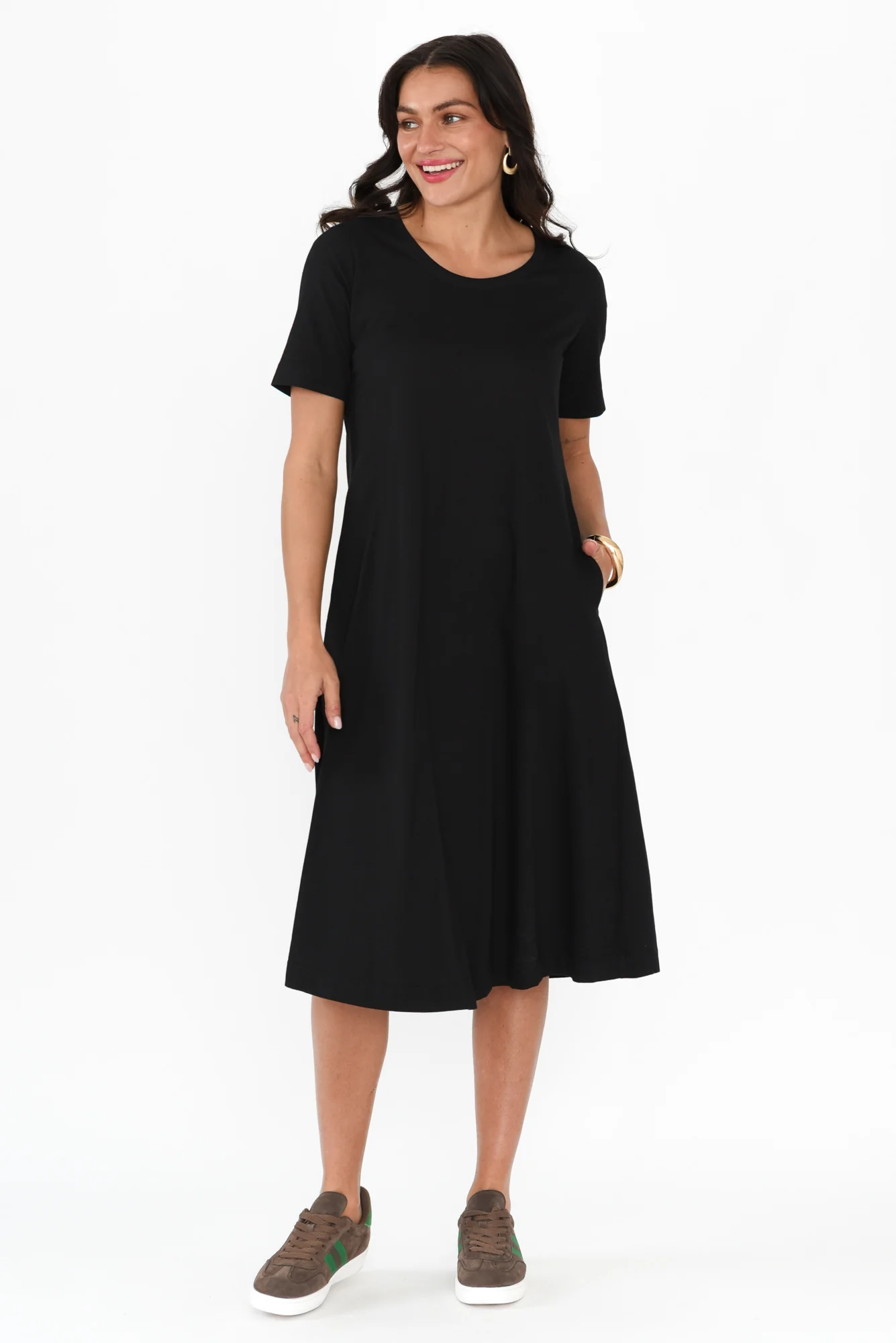 Cynthia Black Cotton Tee Dress - Image 3