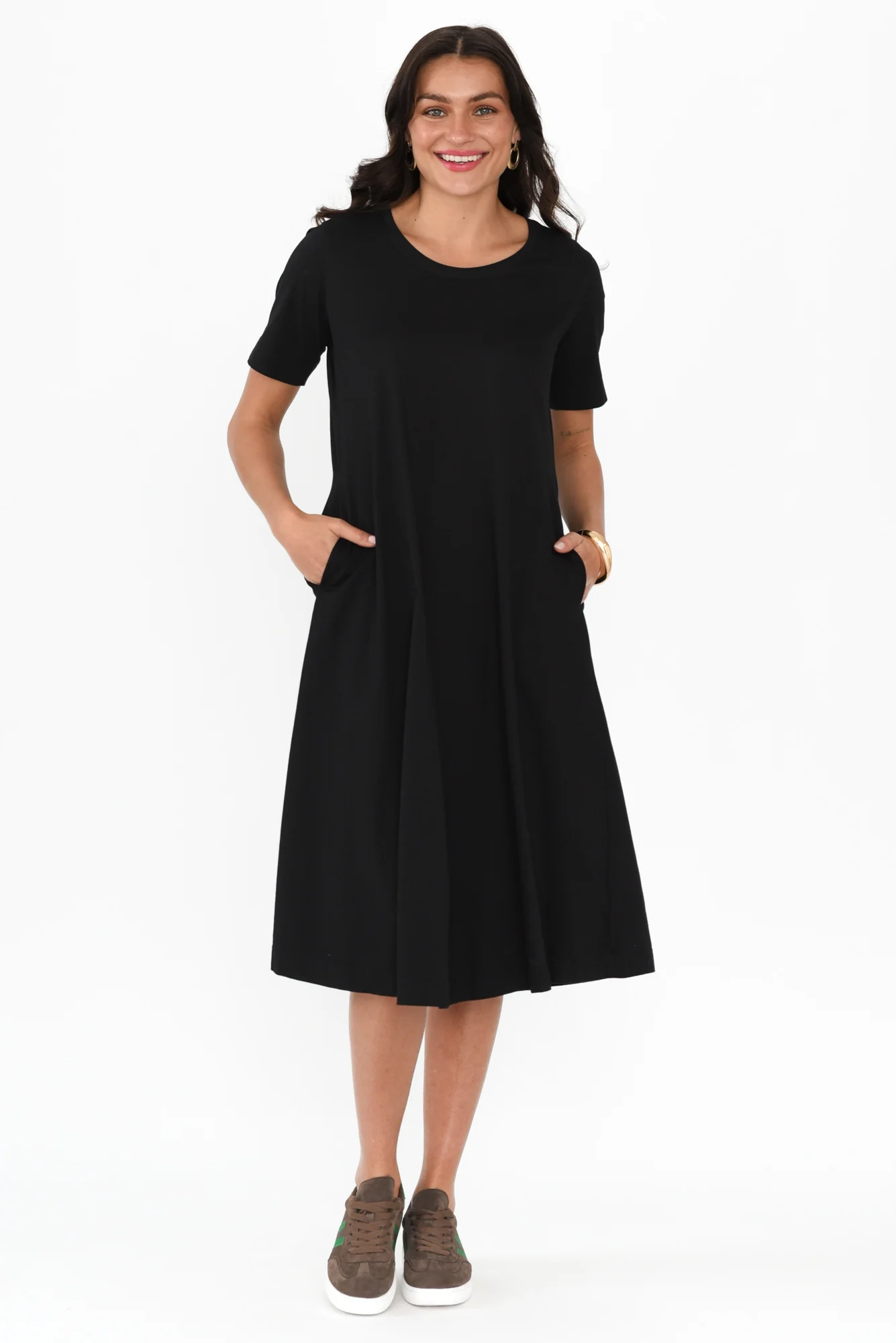 Cynthia Black Cotton Tee Dress - Image 7