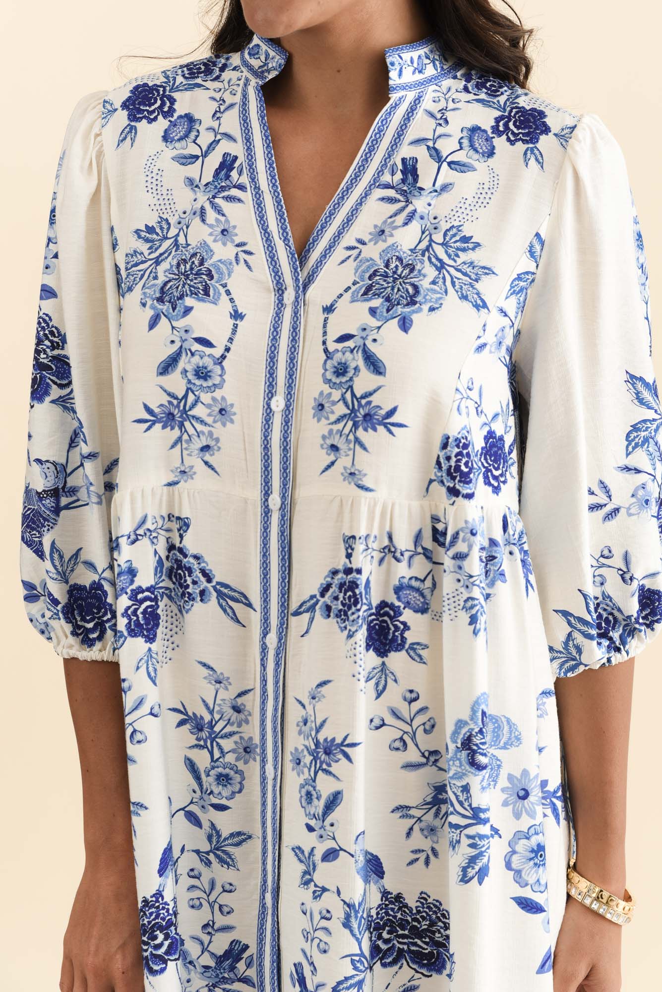 Darnell Blue Garden Tie Dress - Image 5