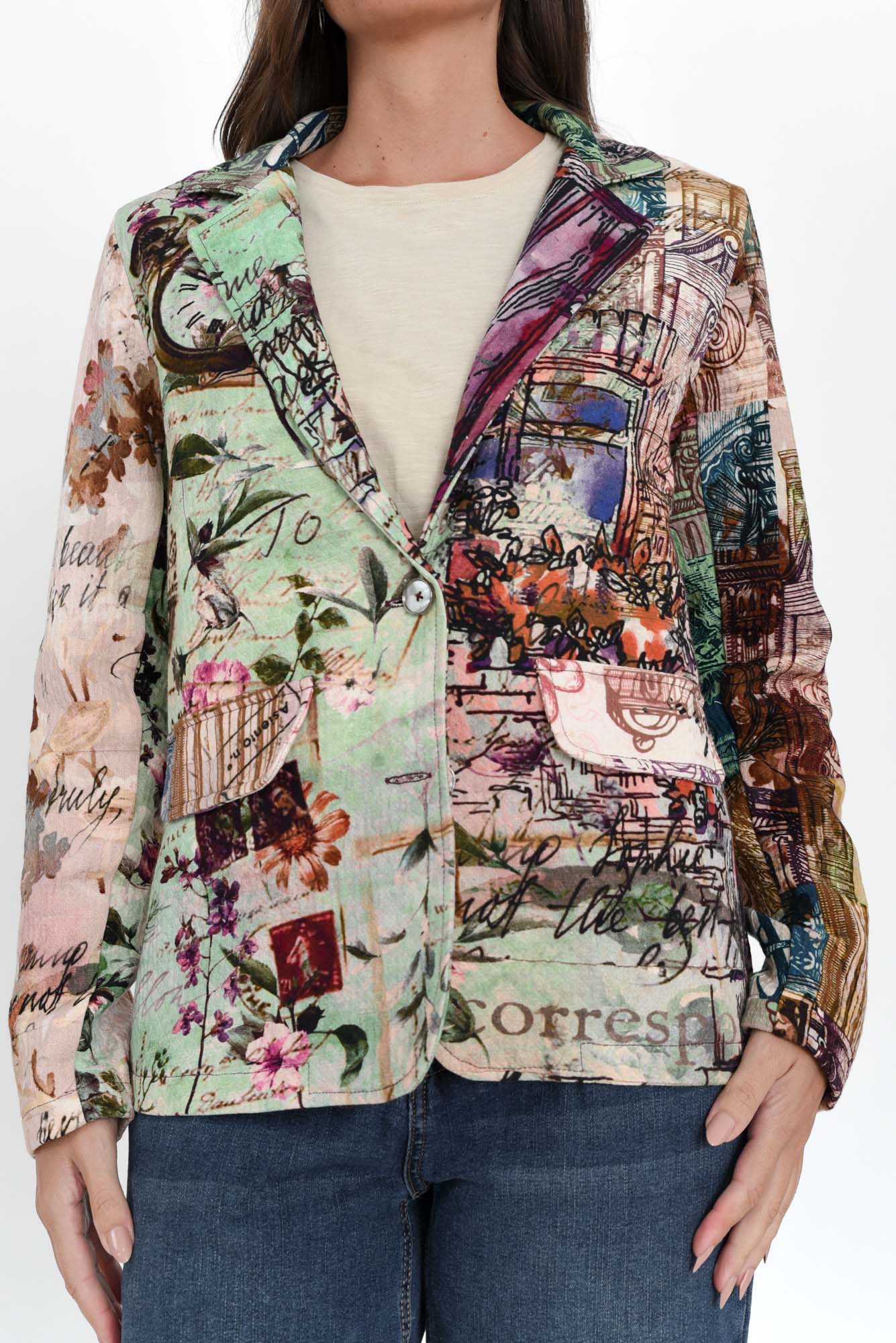 Dunstan Green Abstract Cotton Blazer - Image 5