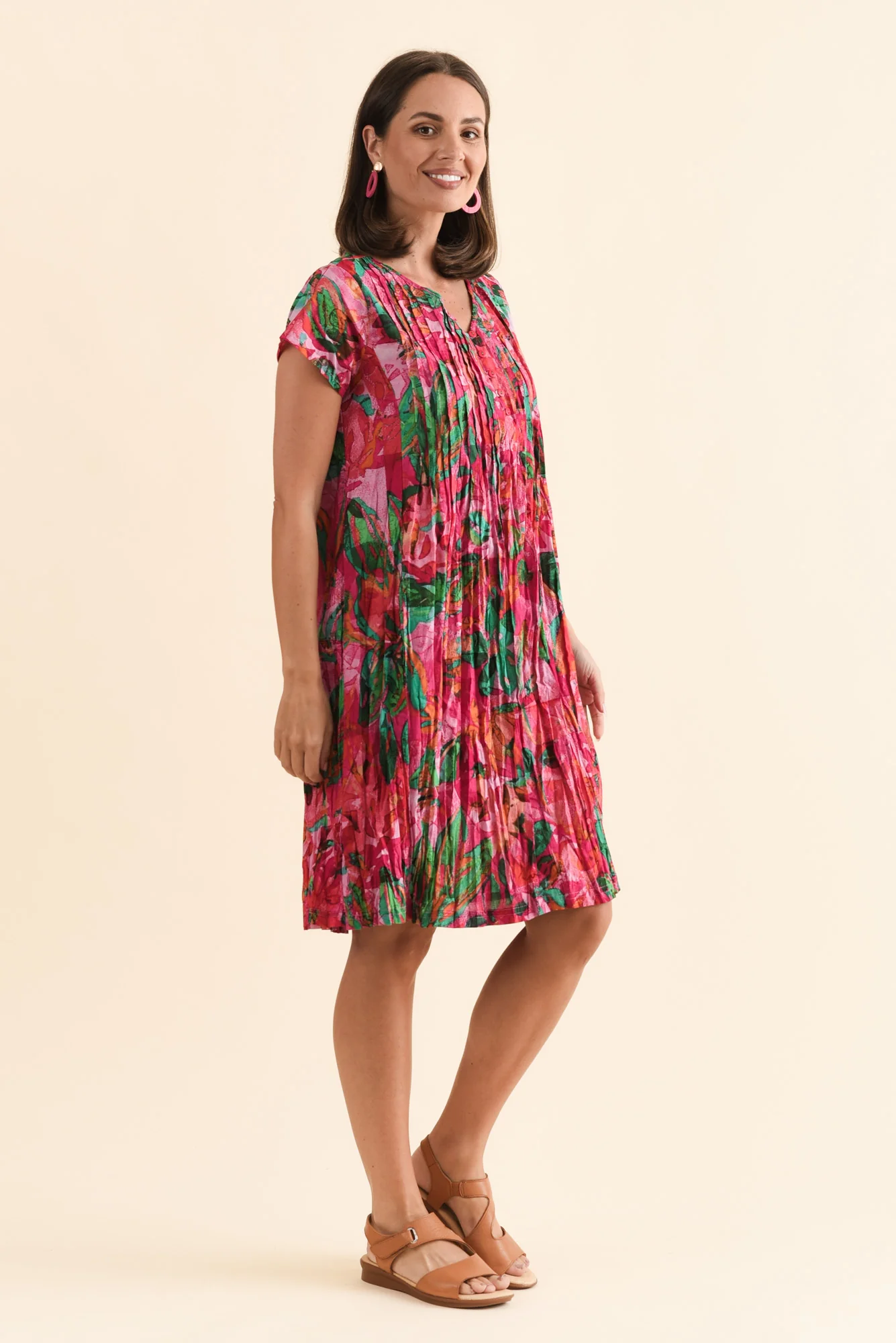 Eldora Pink Garden Organic Cotton Dress - Image 3