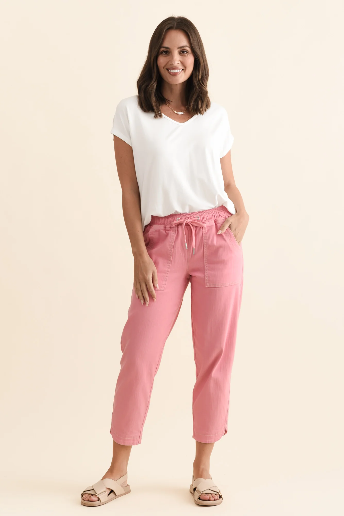 Eliana Pink Cotton Stretch Jeans - Image 6