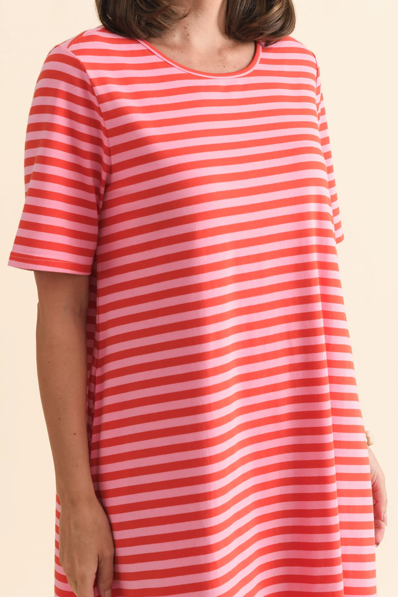 Eloise Pink Stripe Cotton Tee Dress - Image 6