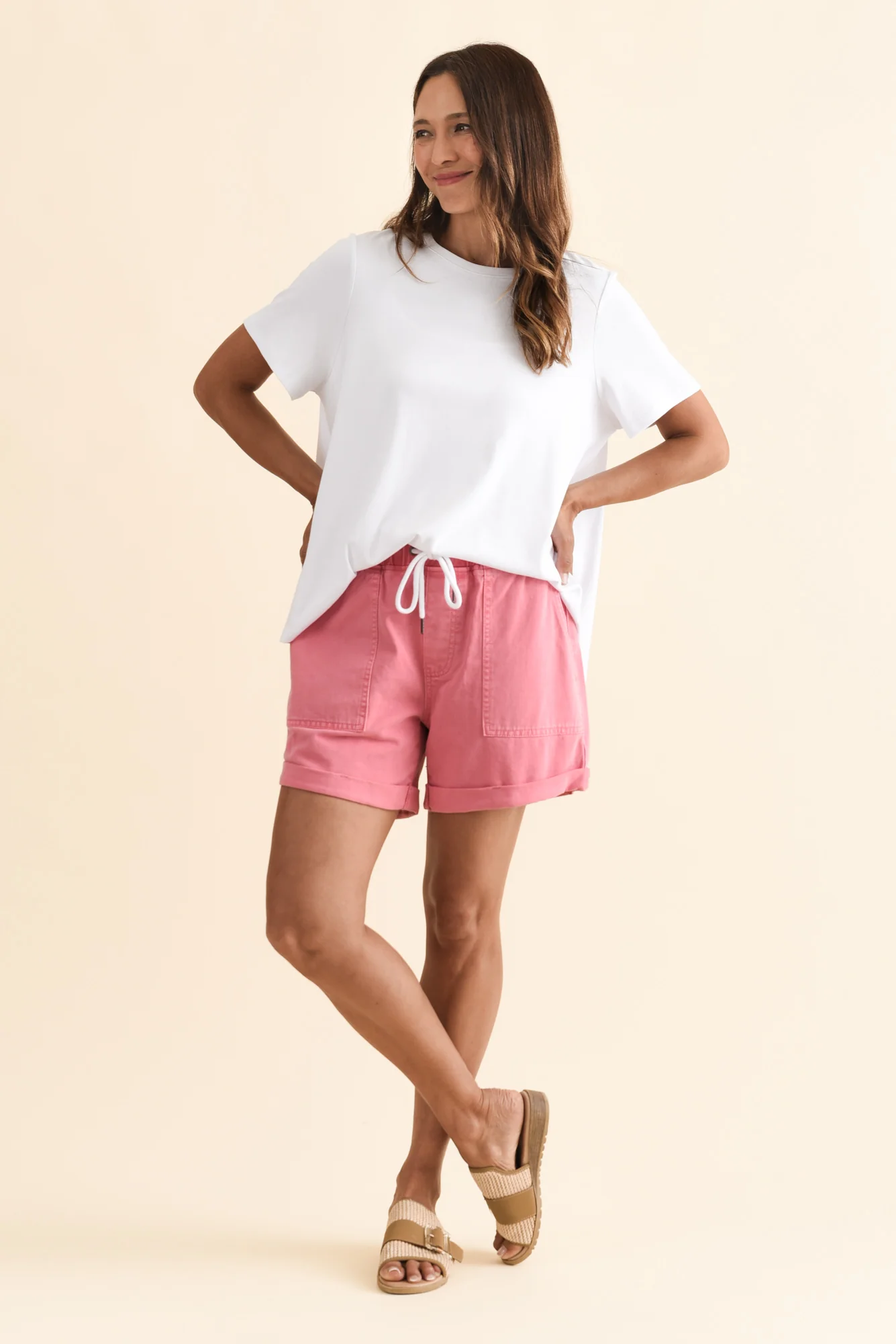 Emma Pink Denim Relaxed Shorts - Image 6
