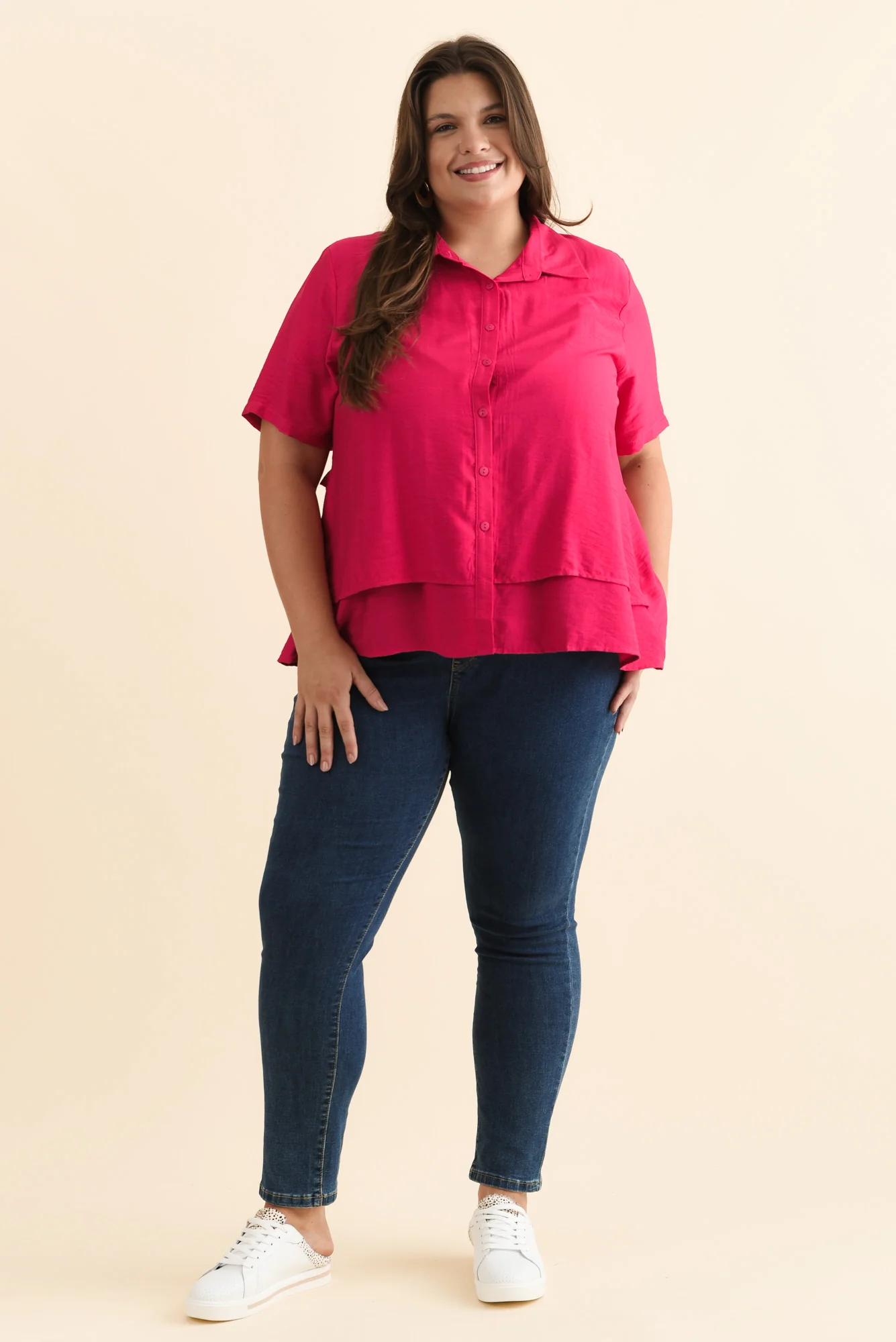 Ezra Hot Pink Layered Top - Image 9