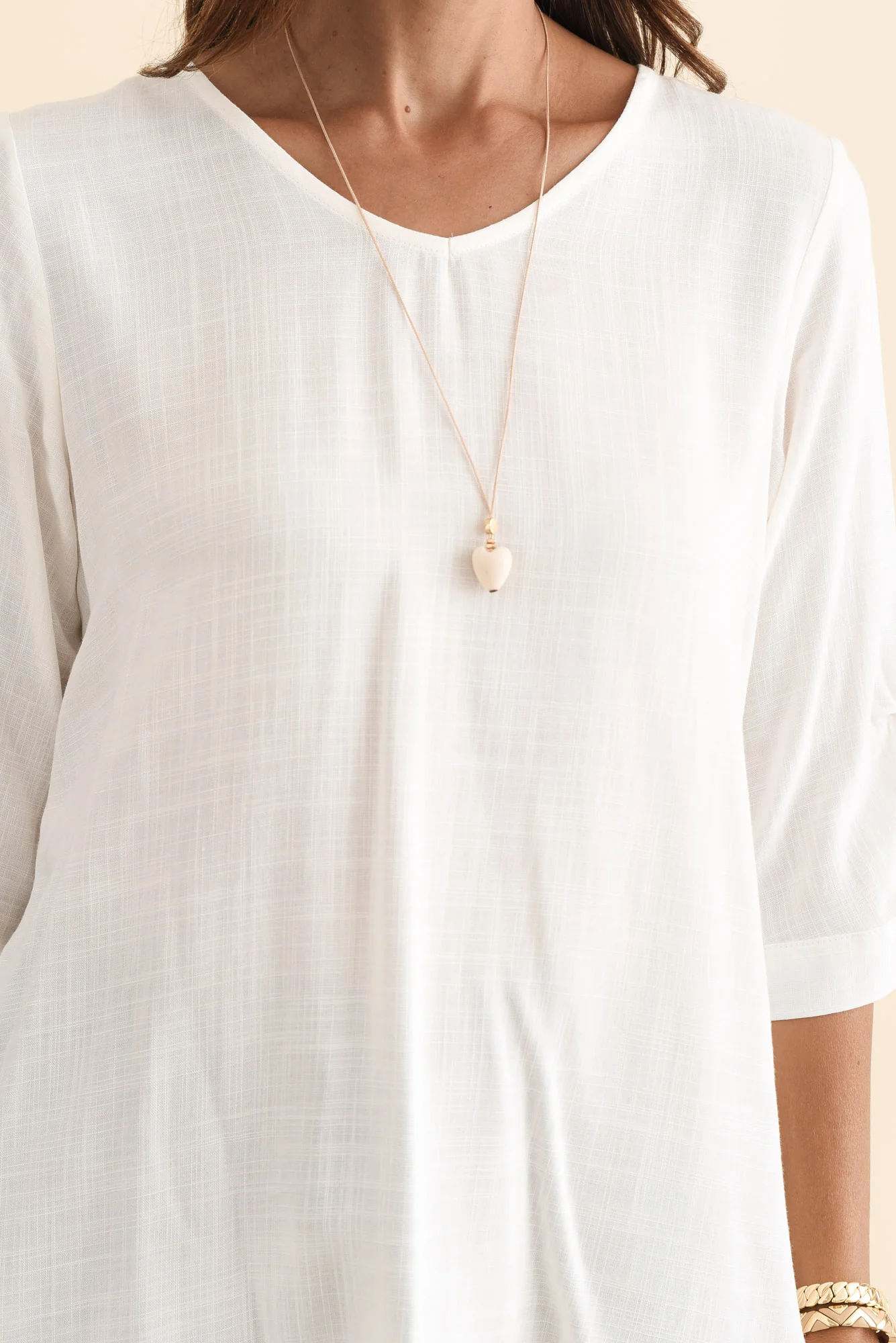 Gomez White Button Top - Image 5