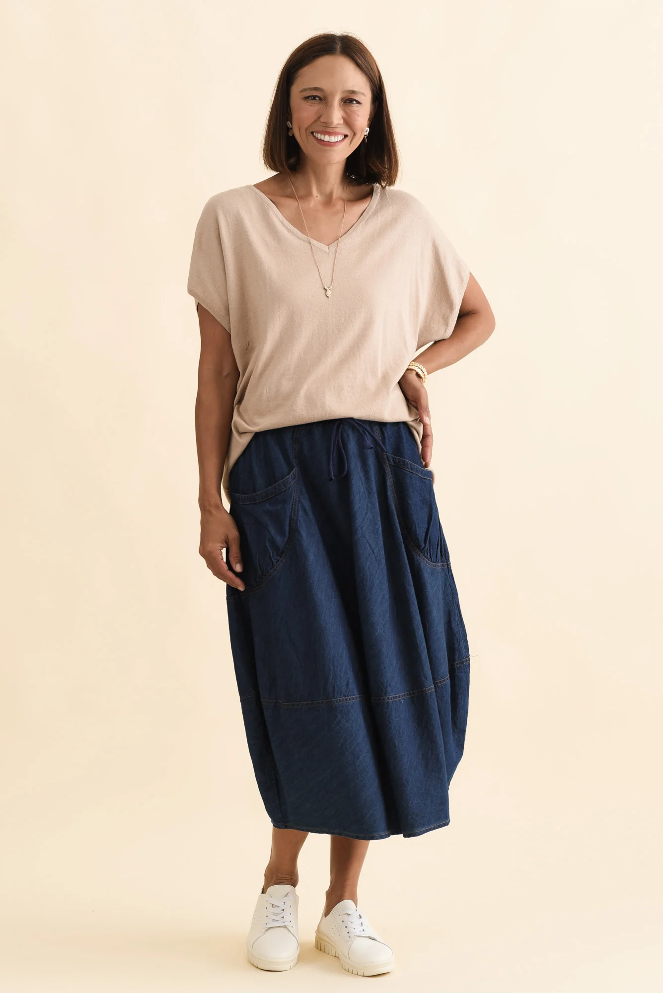 Gwen Blue Denim Pocket Skirt - Image 2