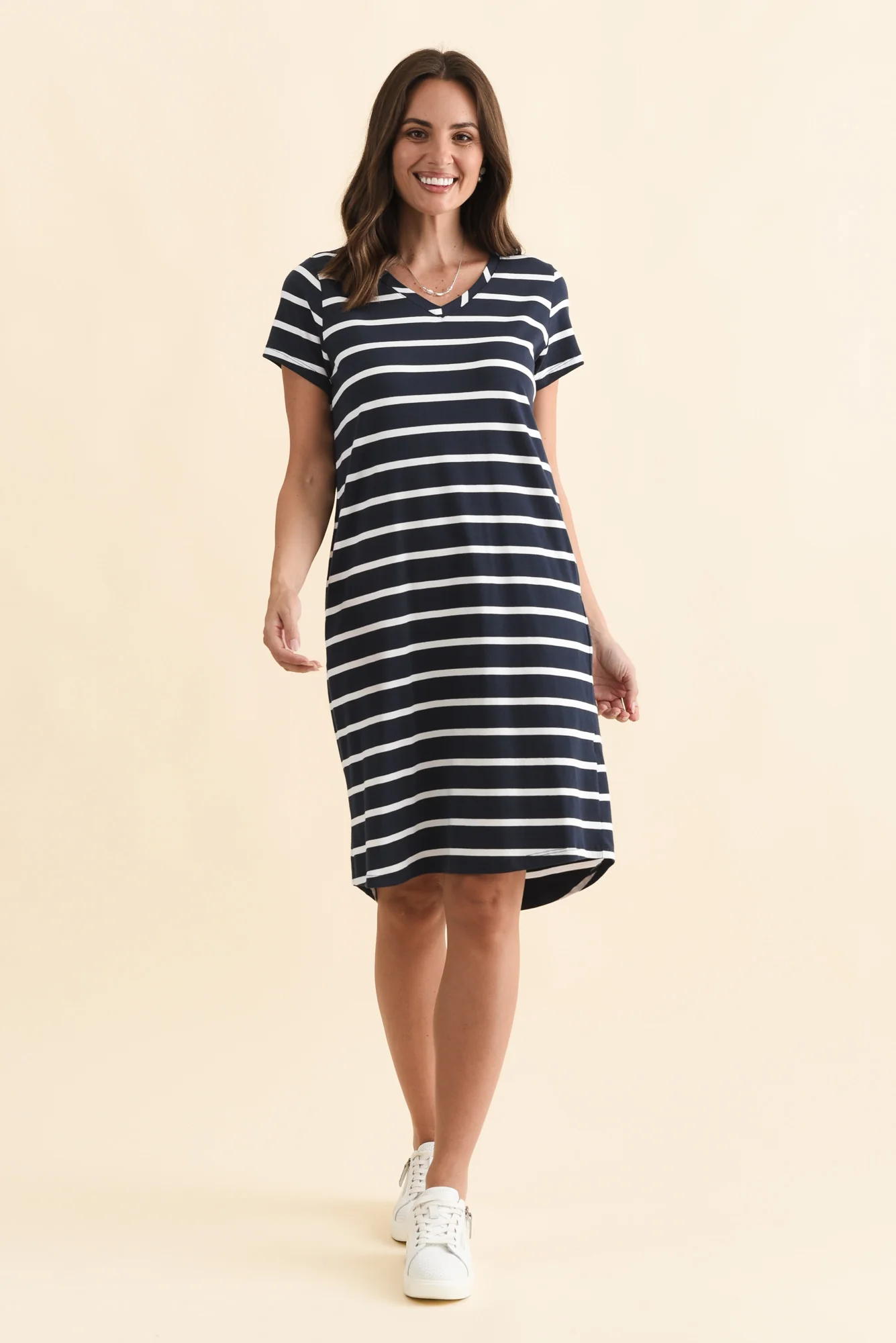 Harley Navy Stripe Cotton Tee Dress - Image 6