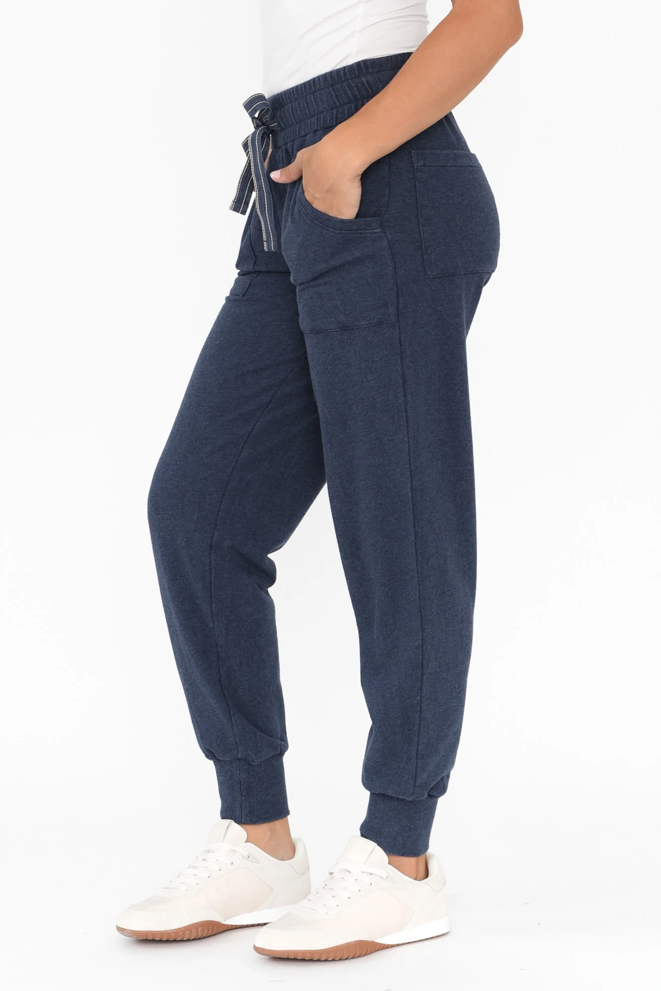 Hatia Navy Cotton Tie Sweatpants - Image 5