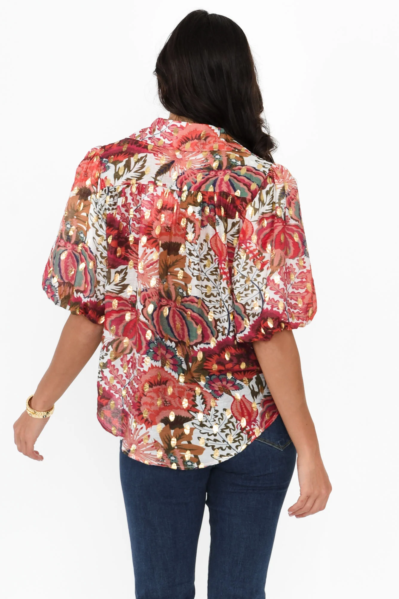 Isotta Pink Floral Cotton Blend Shirt - Image 4