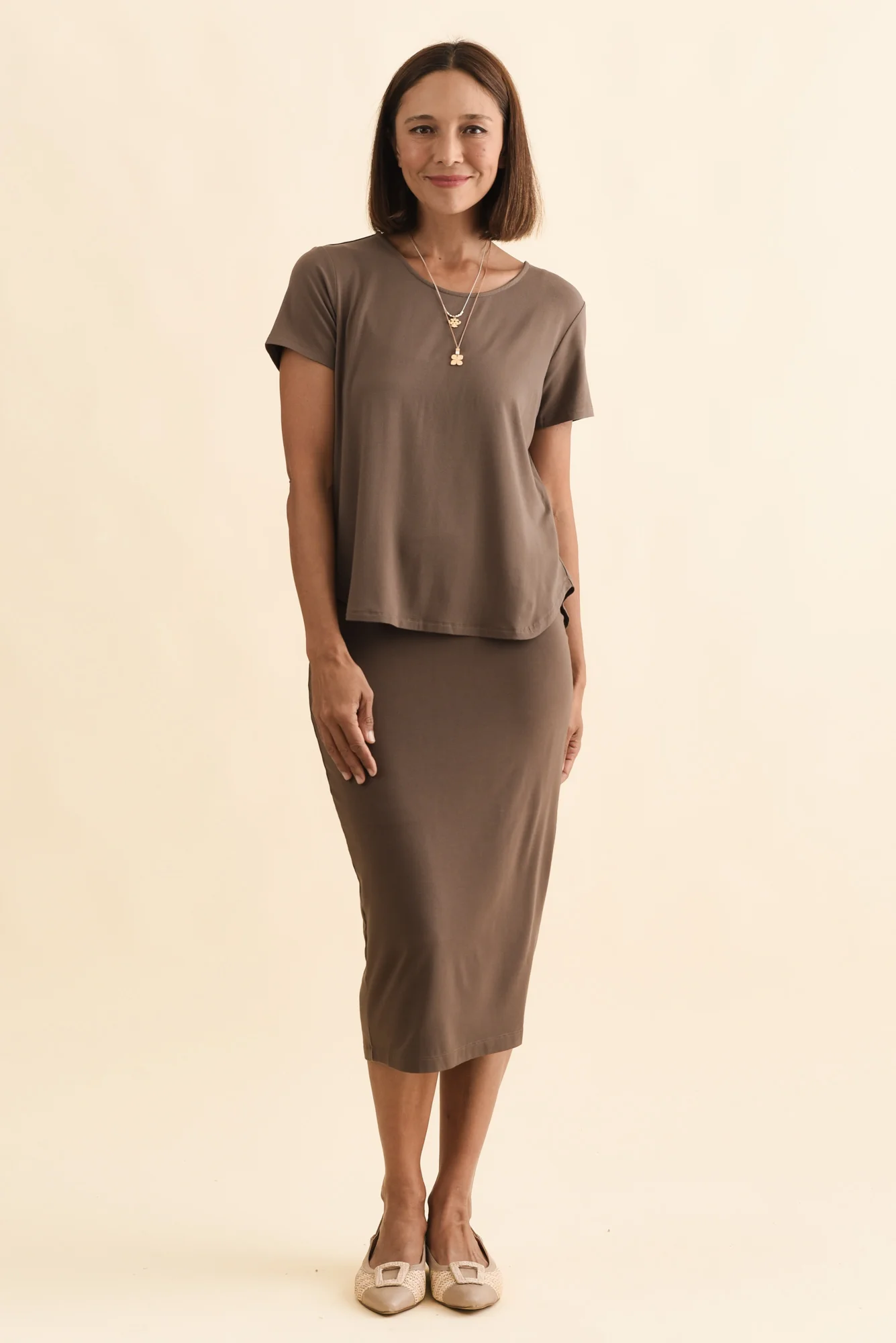 Janis Chocolate Bamboo Tee - Image 6