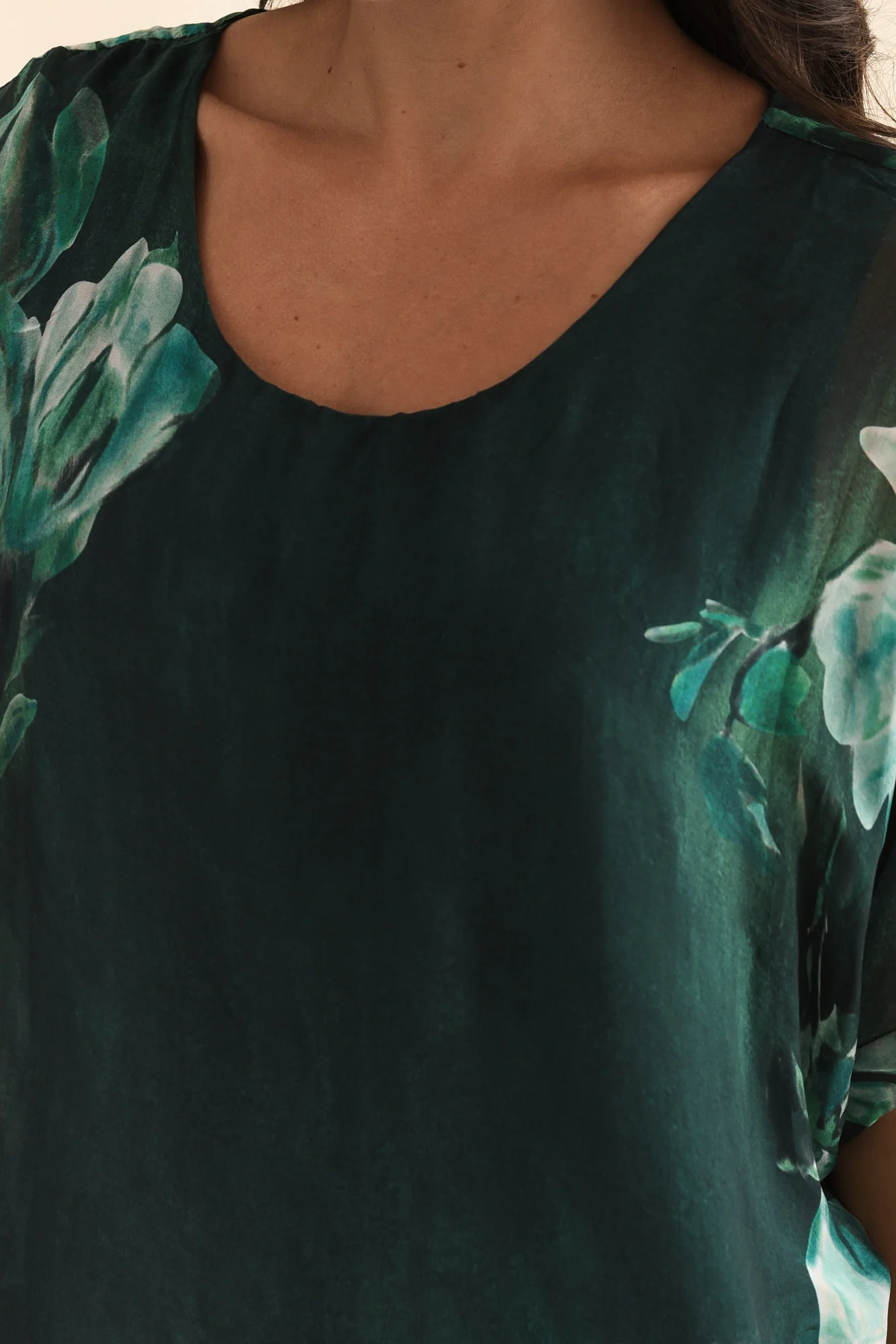 Katerina Emerald Floral Silk Overlay Maxi Dress - Image 5
