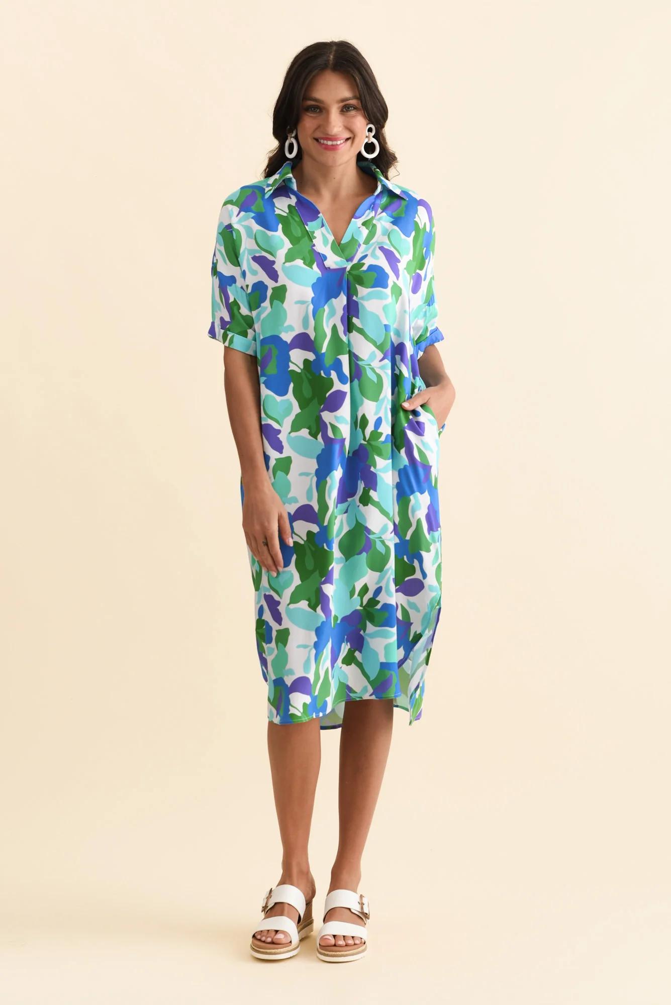 Kazi Green Garden Shirt Dress - Image 7