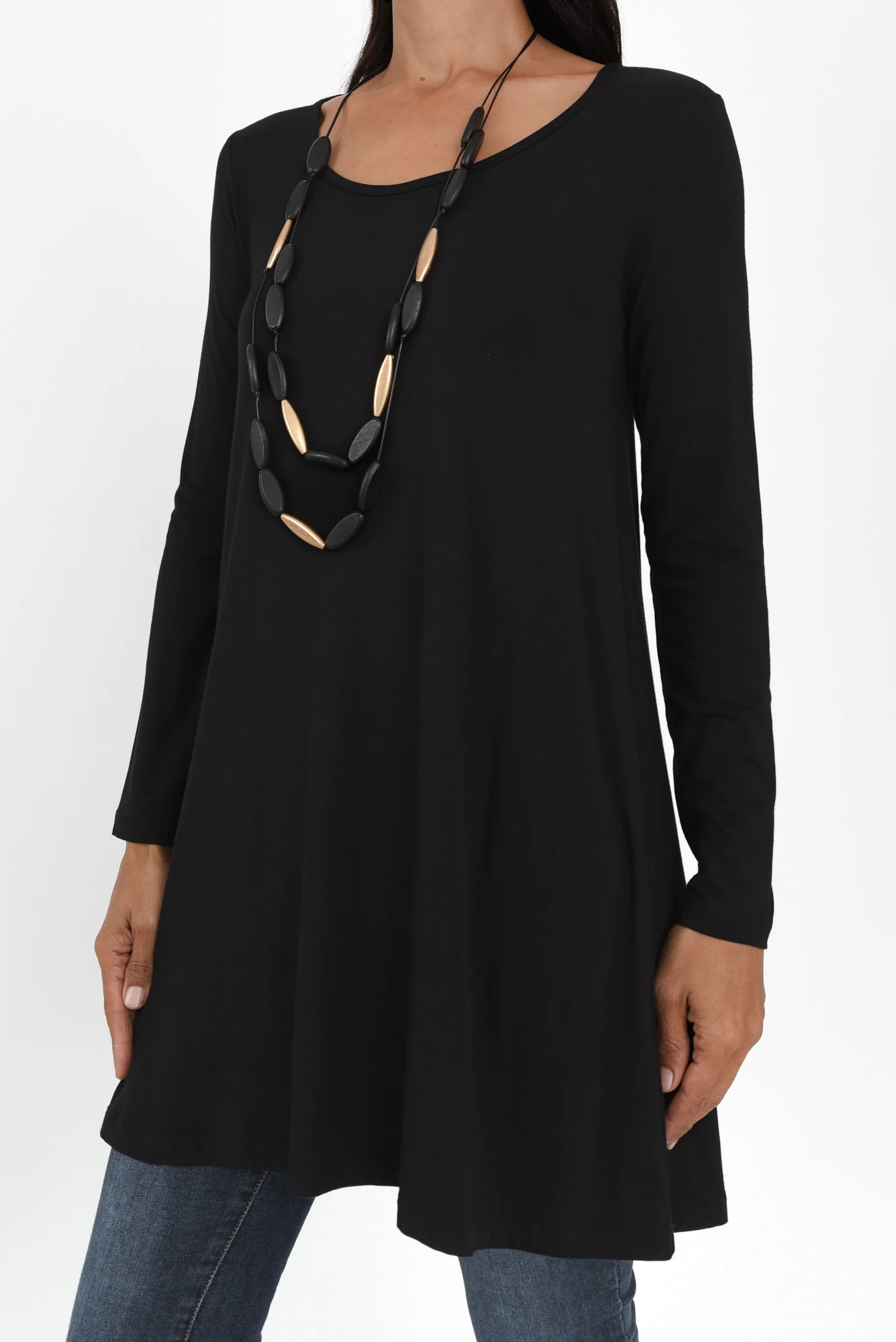 Leanne Black Bamboo Tunic Top - Image 7
