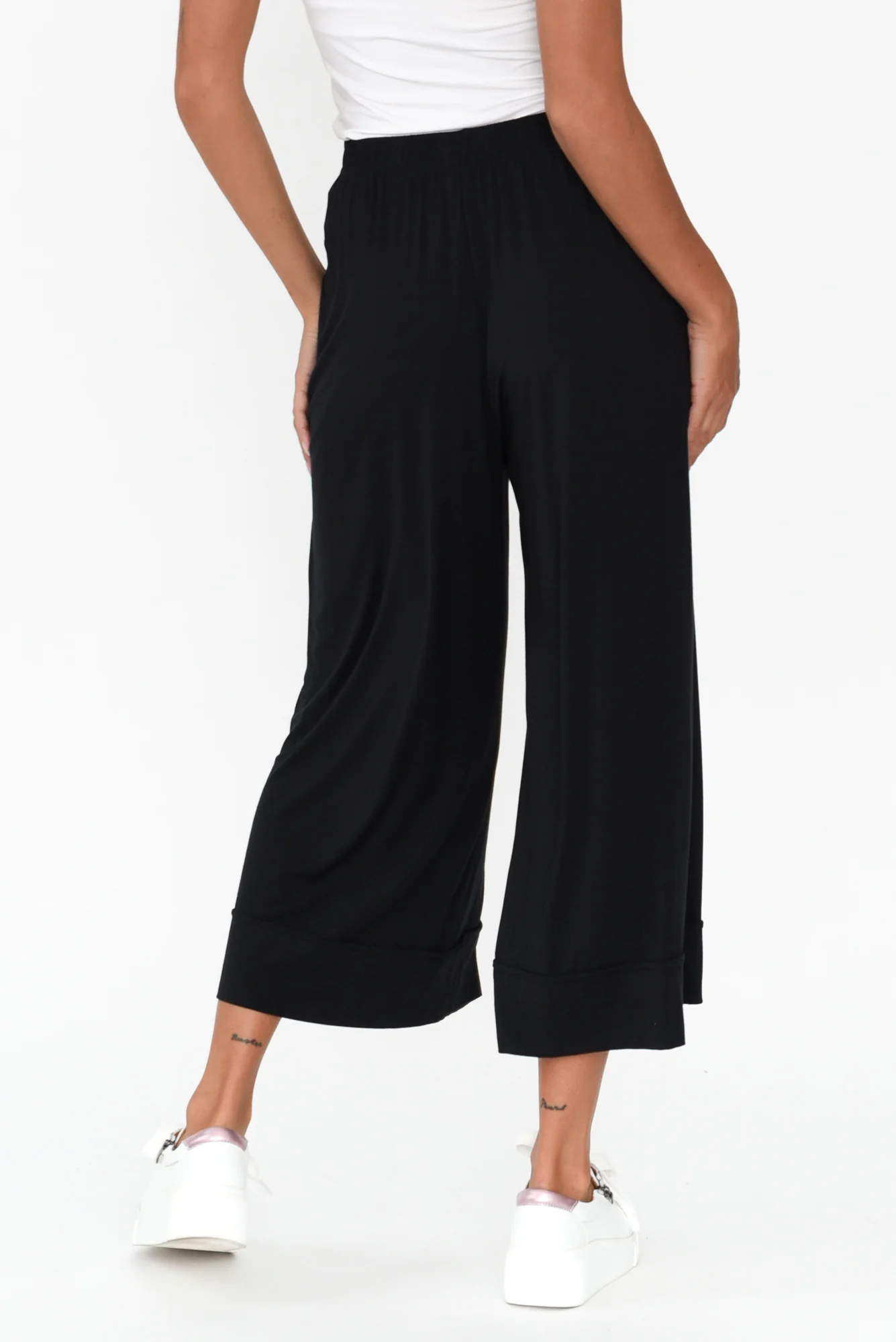 Lena Black Micro Modal Resort Pants - Image 6