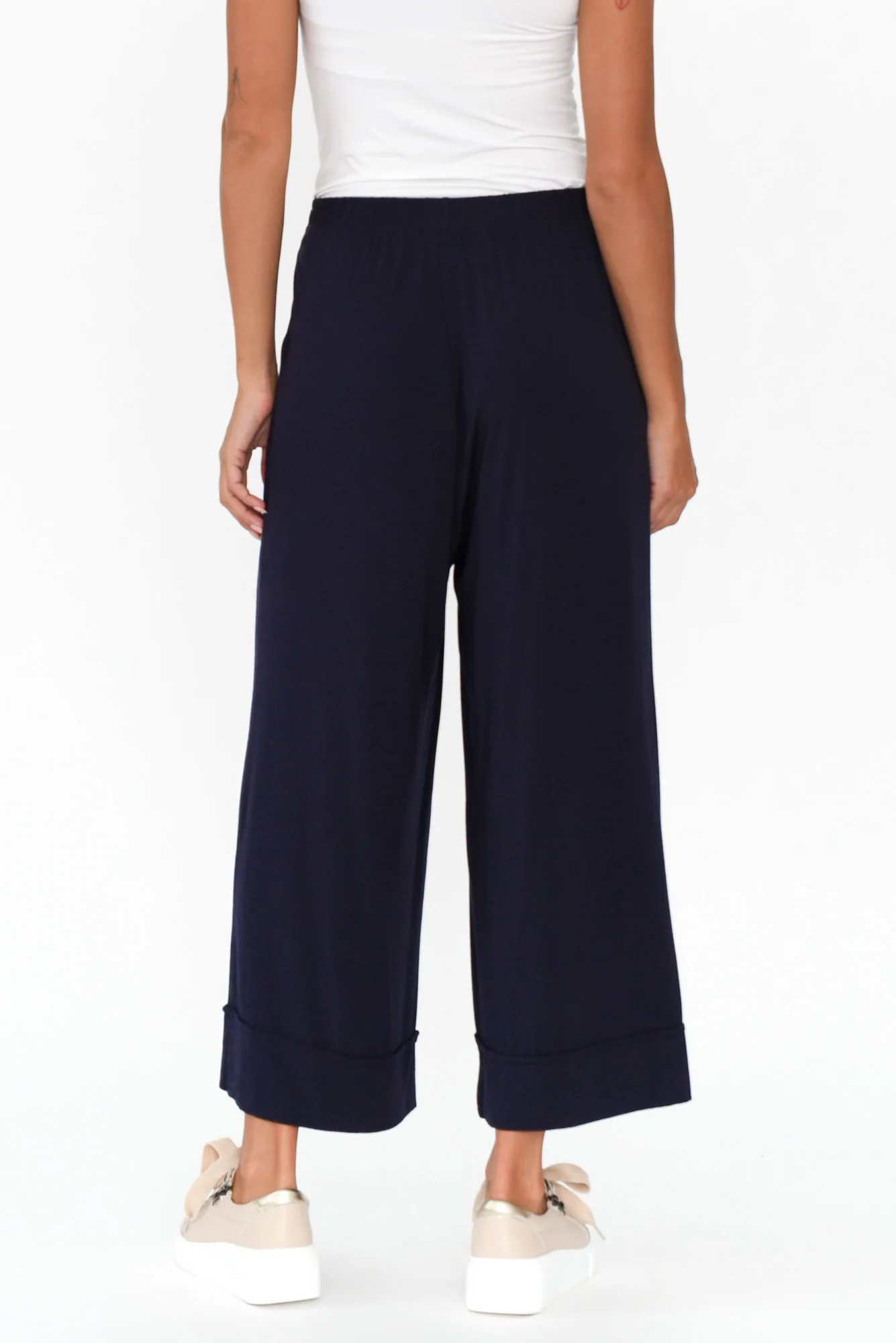 Lena Navy Micro Modal Resort Pants - Image 6