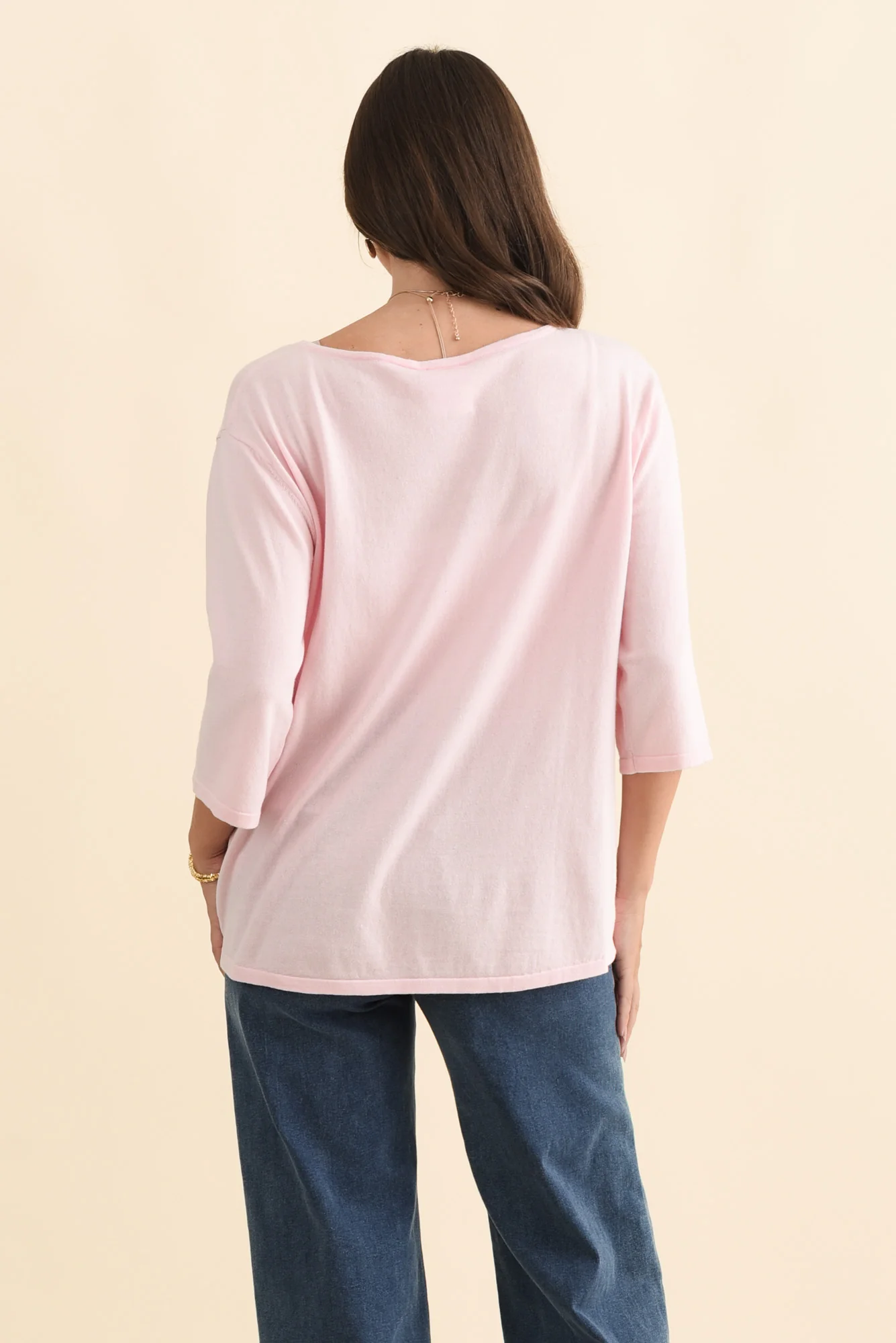 Liberty Pink Cotton 3/4 Sleeve Top - Image 4