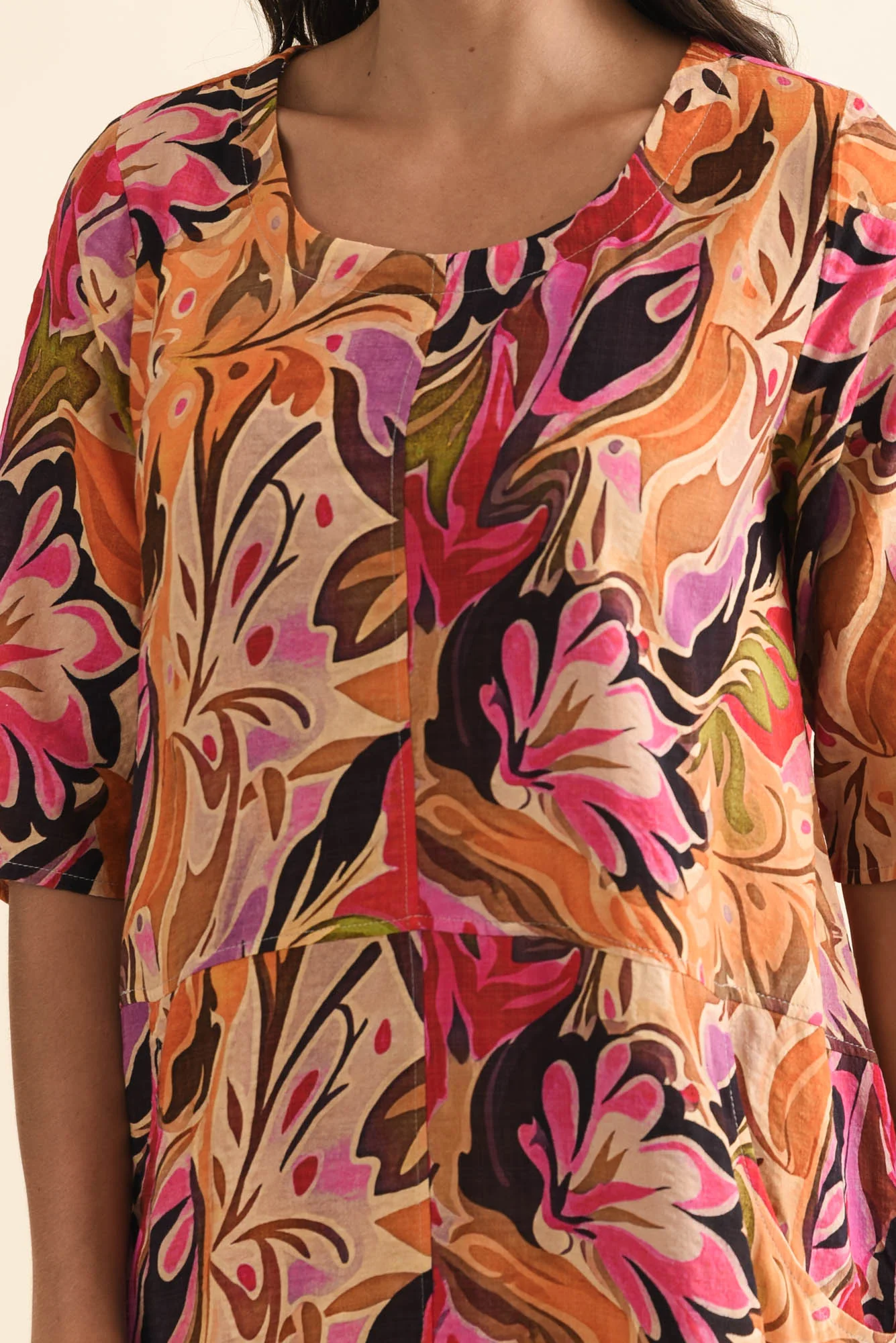 Lilibet Pink Garden Cotton Pocket Dress - Image 5