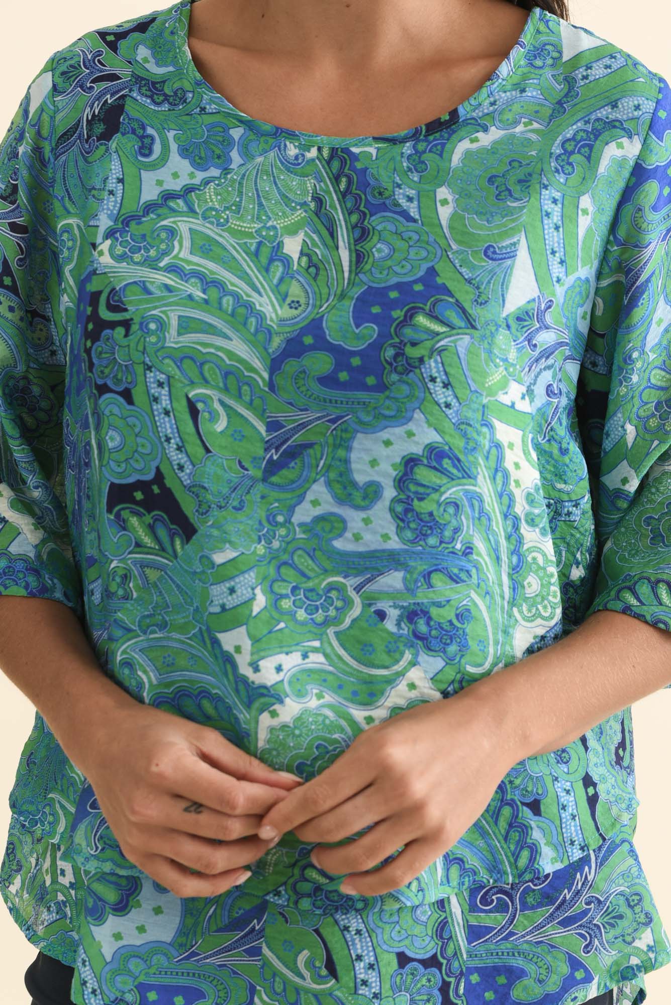 Liora Teal Floral Layered Top - Image 5