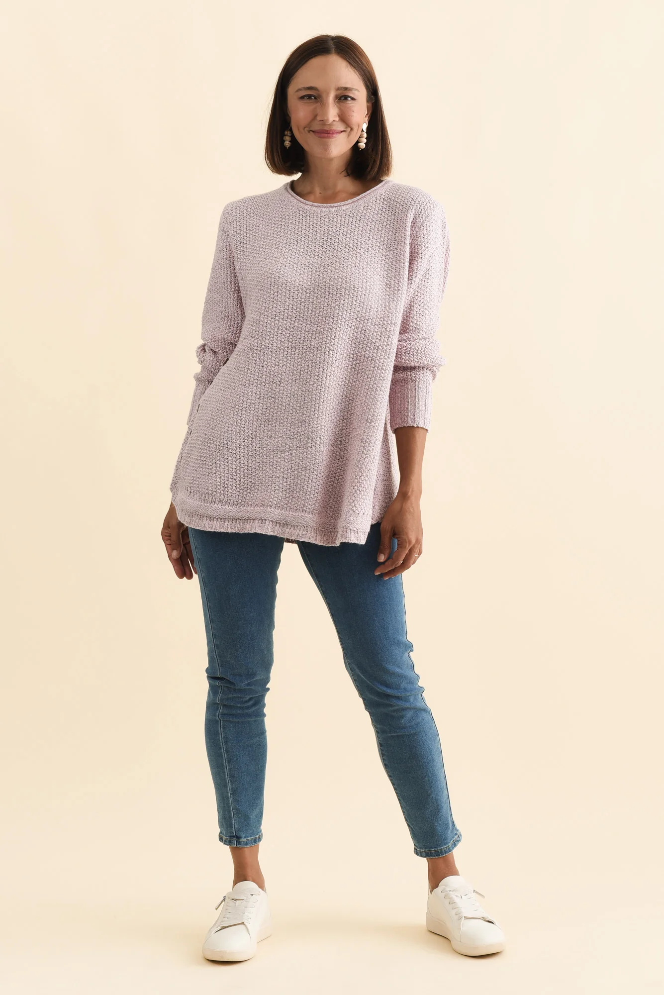 Lucas Pink Knit Button Jumper - Image 3