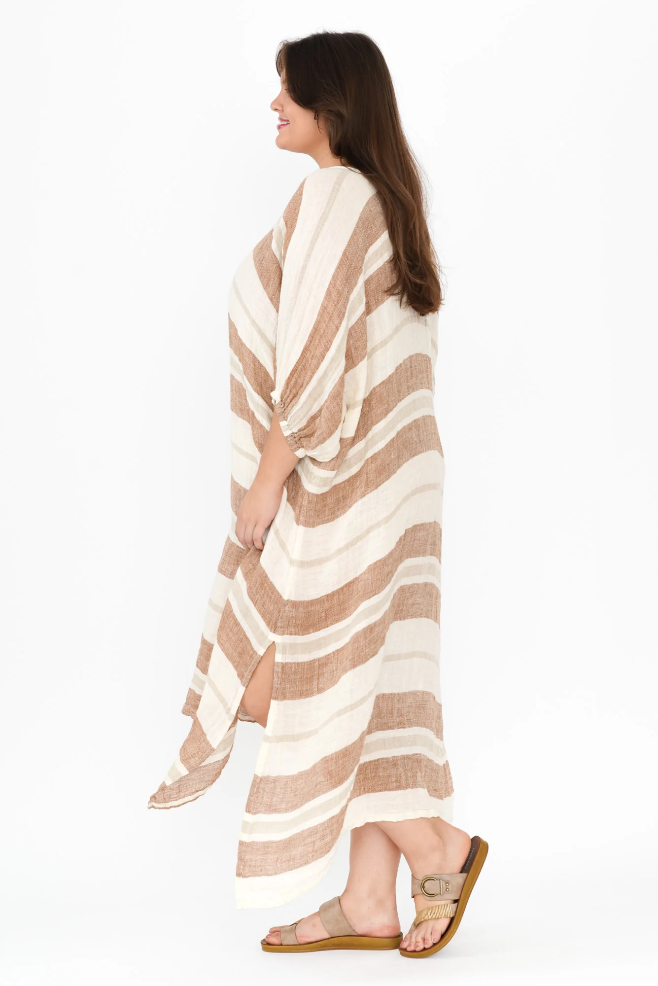 Marcel Terracotta Stripe Linen Dress - Image 8