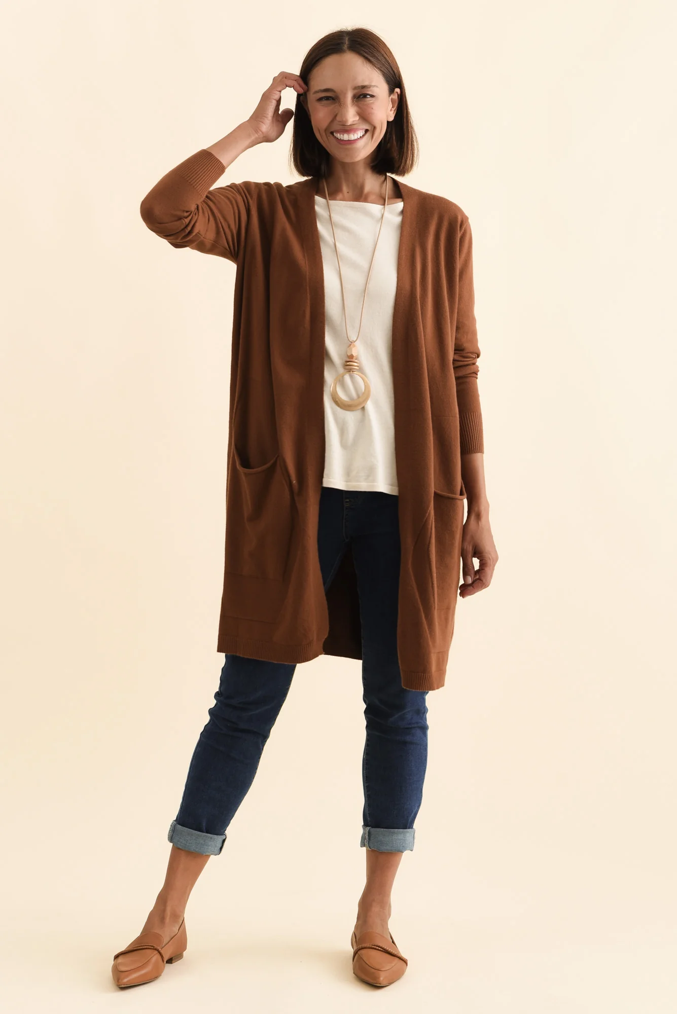 Mary Chocolate Pocket Cardigan - Image 7