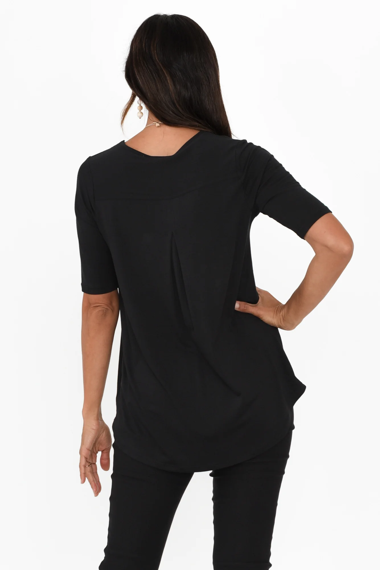 Maya Black Half Sleeve Tee - Image 5