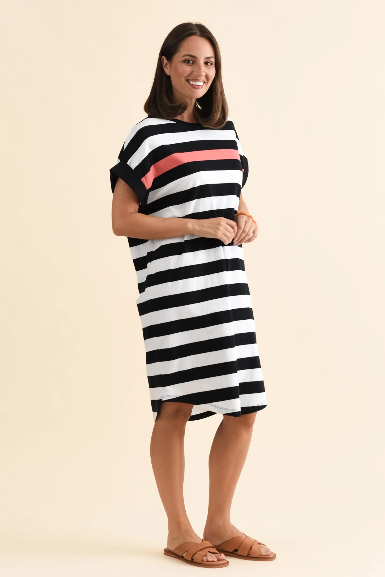 McKinley Black Stripe Cotton Dress - Image 4
