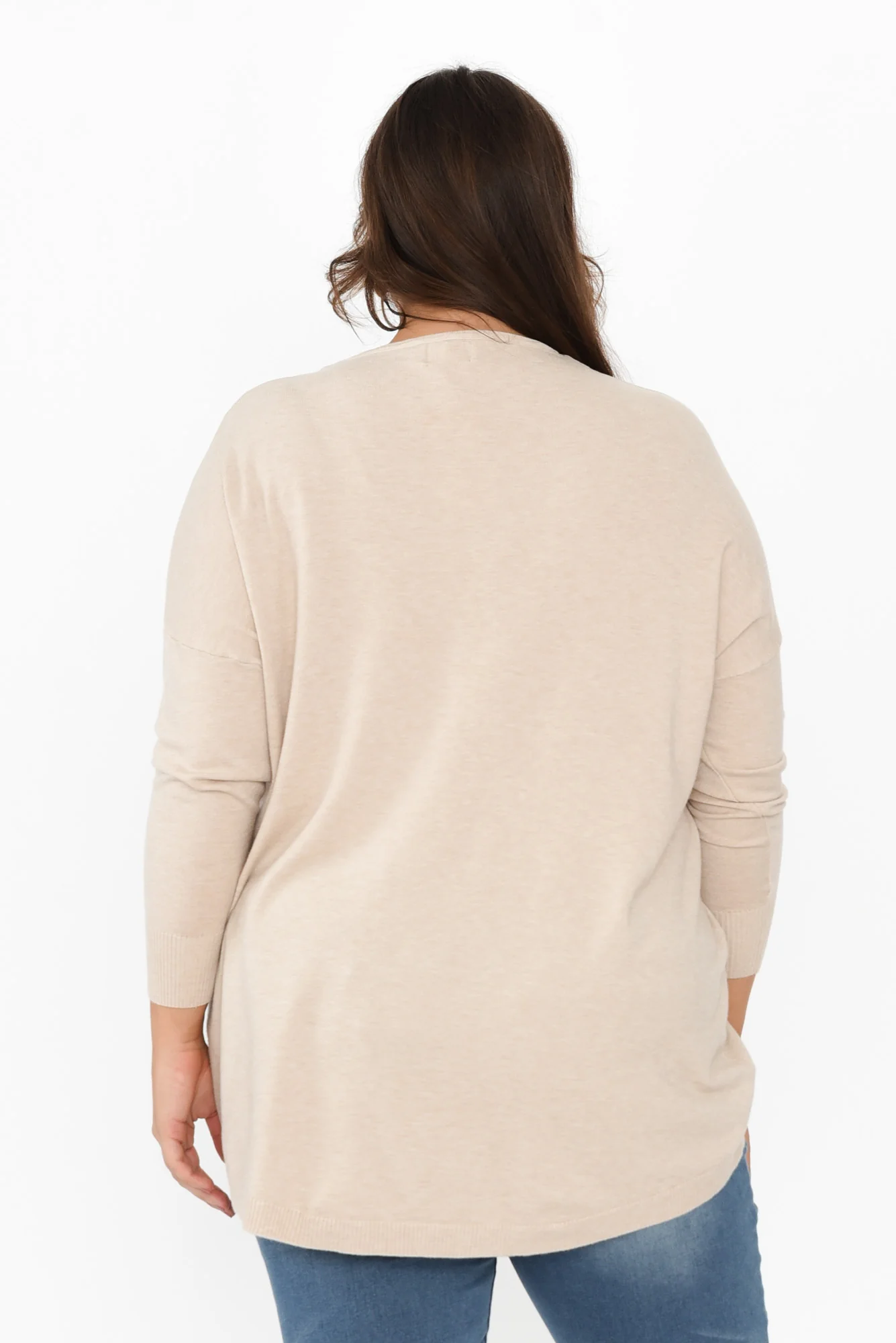 Meryl Beige Wool Blend Drape Jumper - Image 10