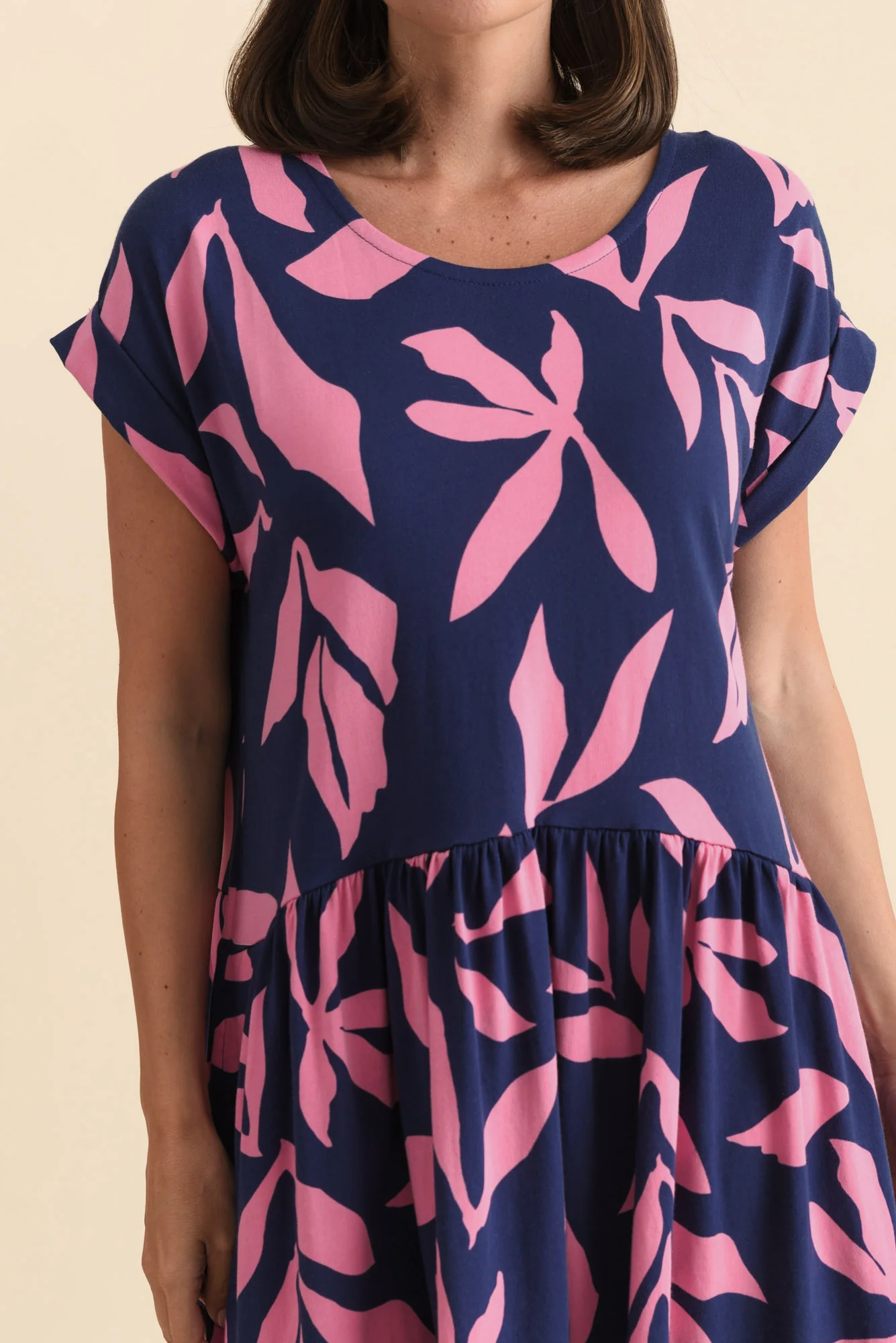 Mimosa Navy Leaf Cotton Pocket Dress - Image 5