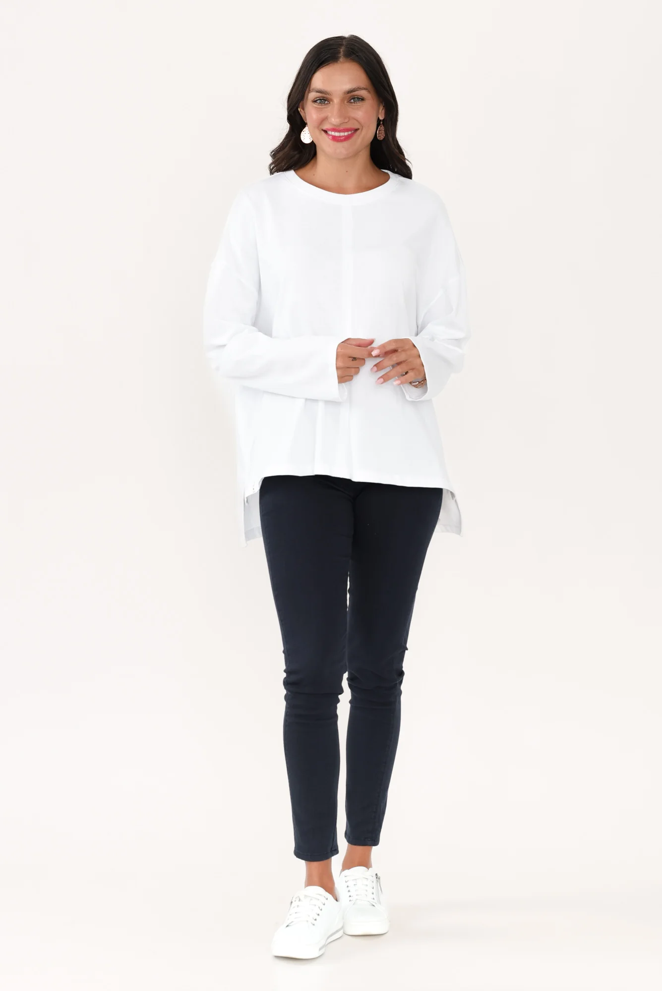 Naomi White Cotton Sweatshirt - Image 6