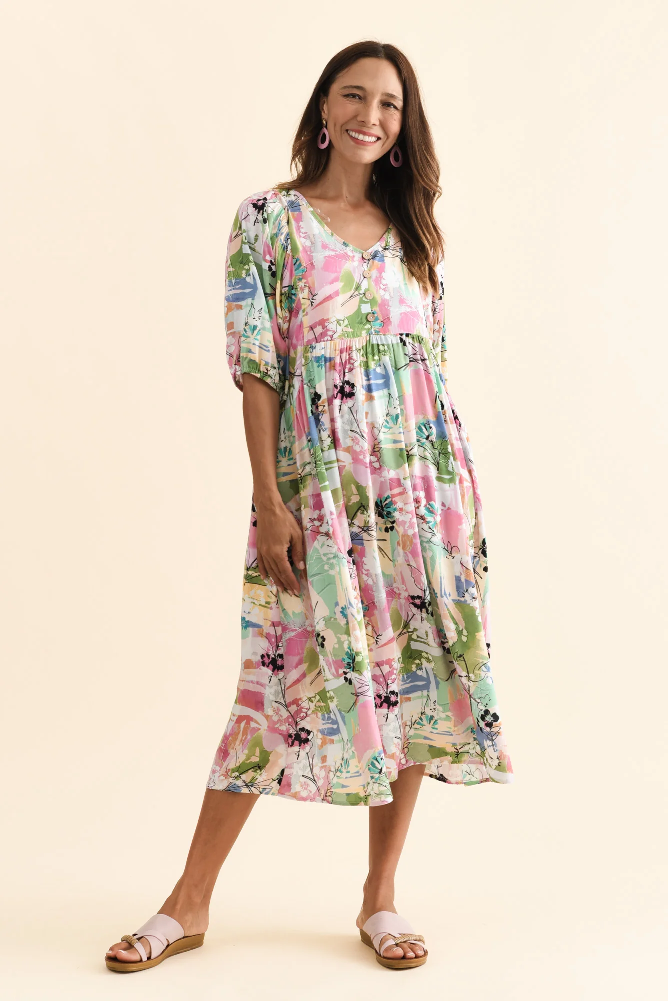 Nolte Pink Floral Pocket Dress - Image 2
