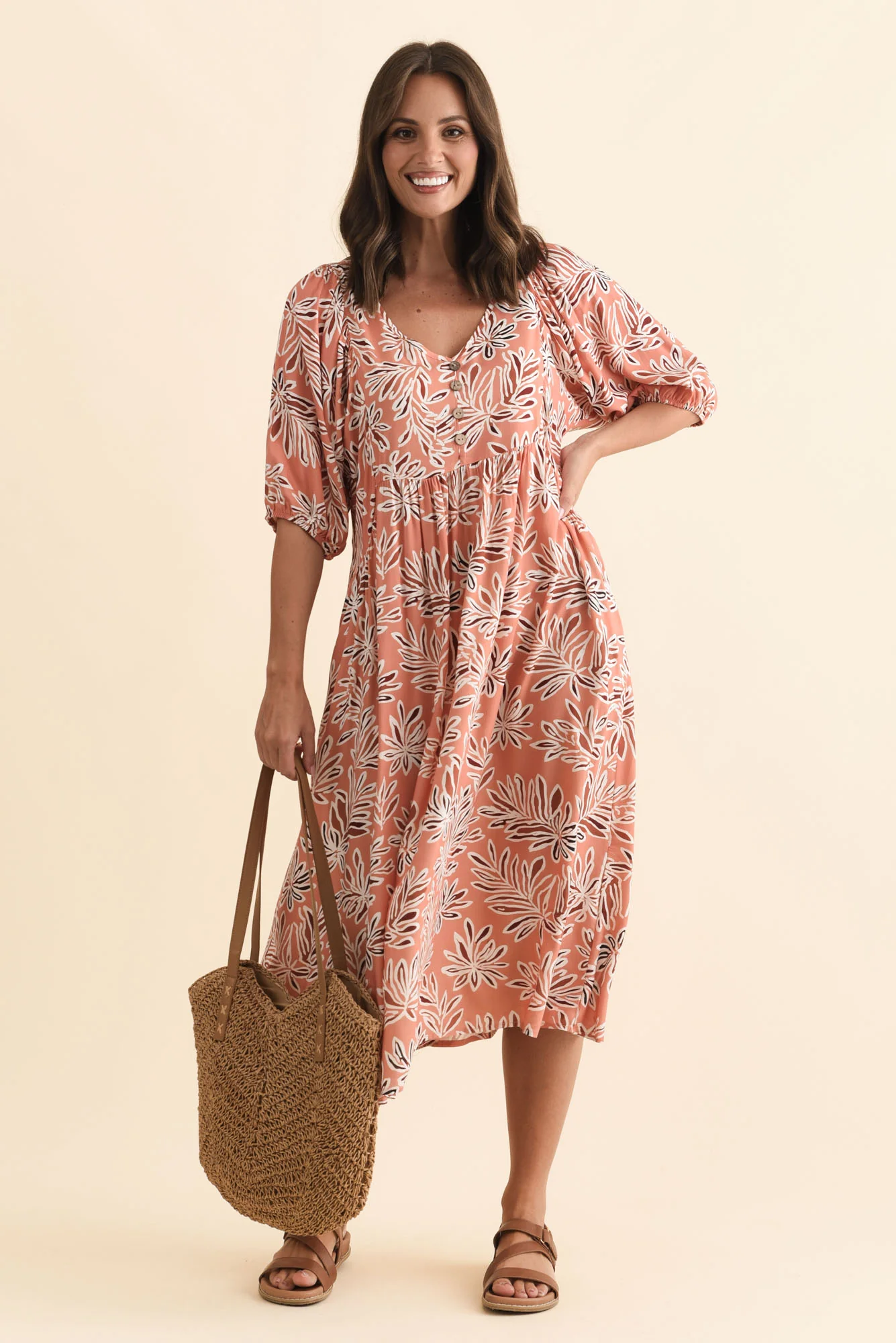 Nolte Rust Leaf Pocket Dress