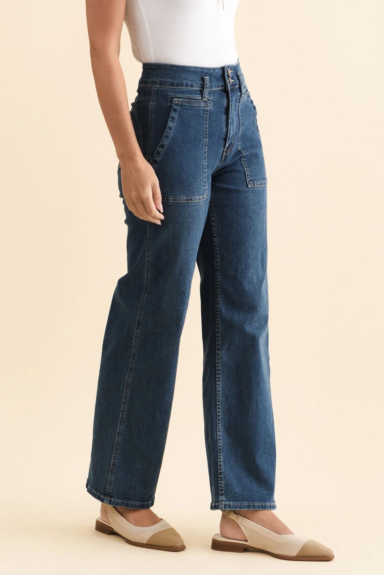 Orwell Blue Wide Leg Jeans - Image 4